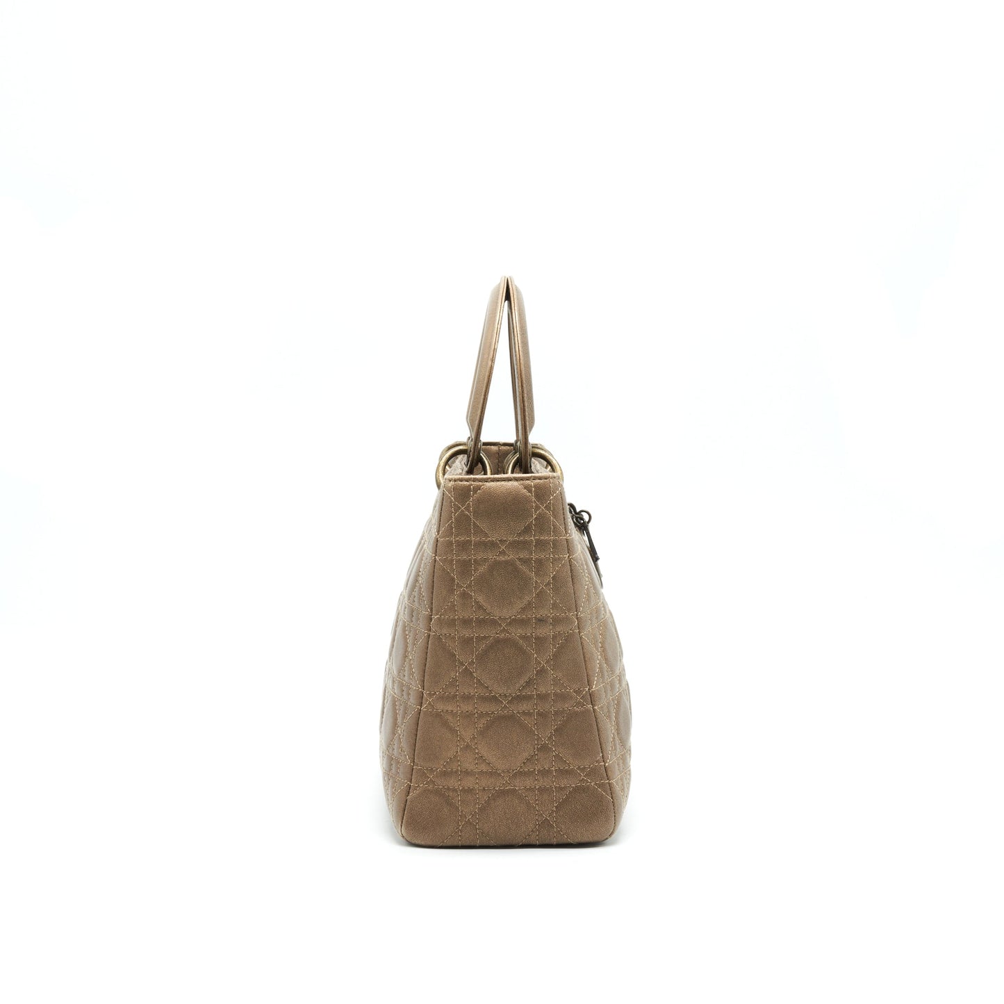Dior Lady In Bronze With Bronze Hardware Handbag Medium Travel Bag