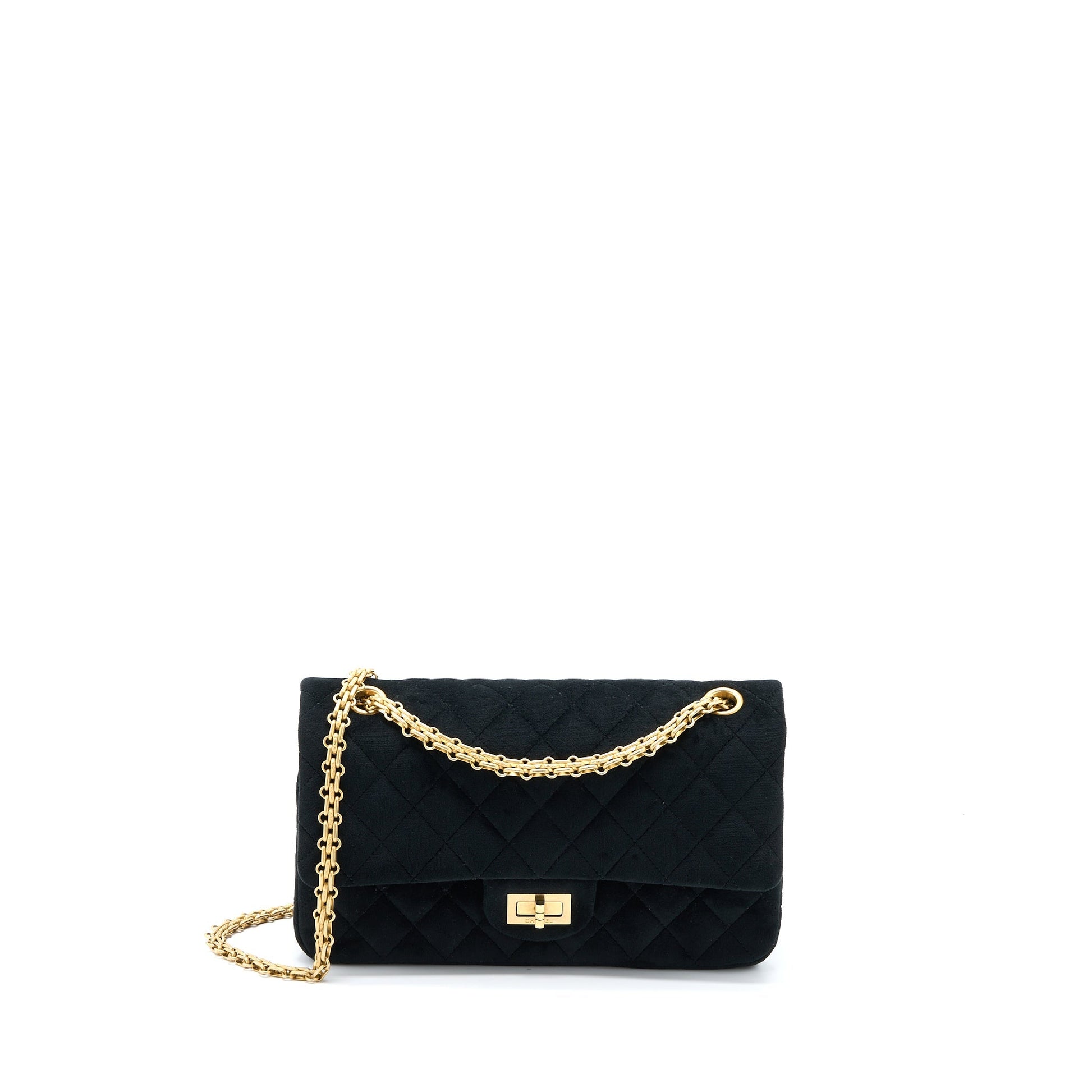 Chanel 2.55 Reissue Flap Velvet GHW Black Small Shoulder Bag