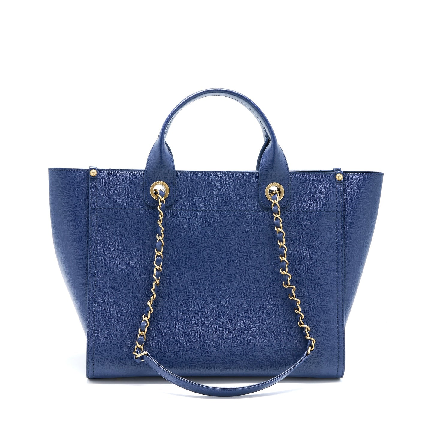Chanel Deauville Grained Calfskin Navy GHW Tote Bag