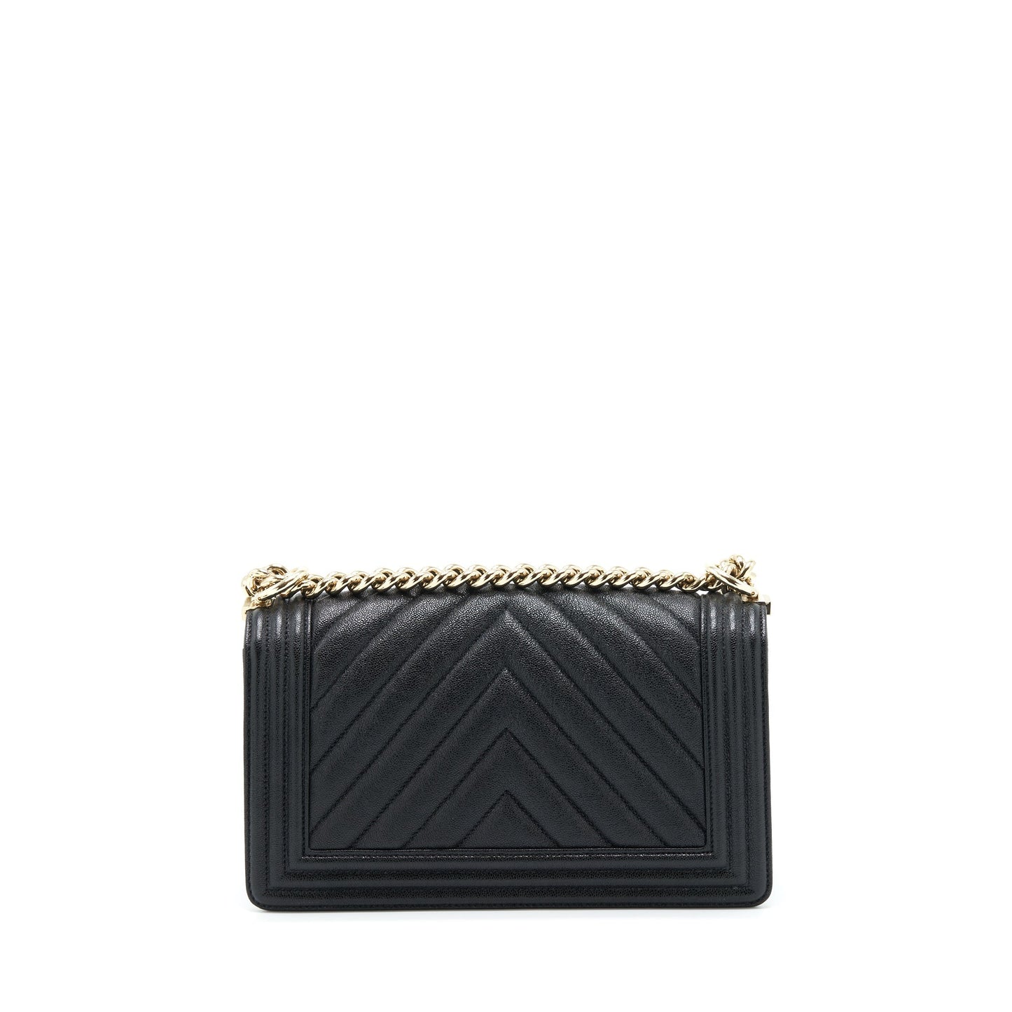 Chanel Boy Chevron Caviar LGHW Black Handbag