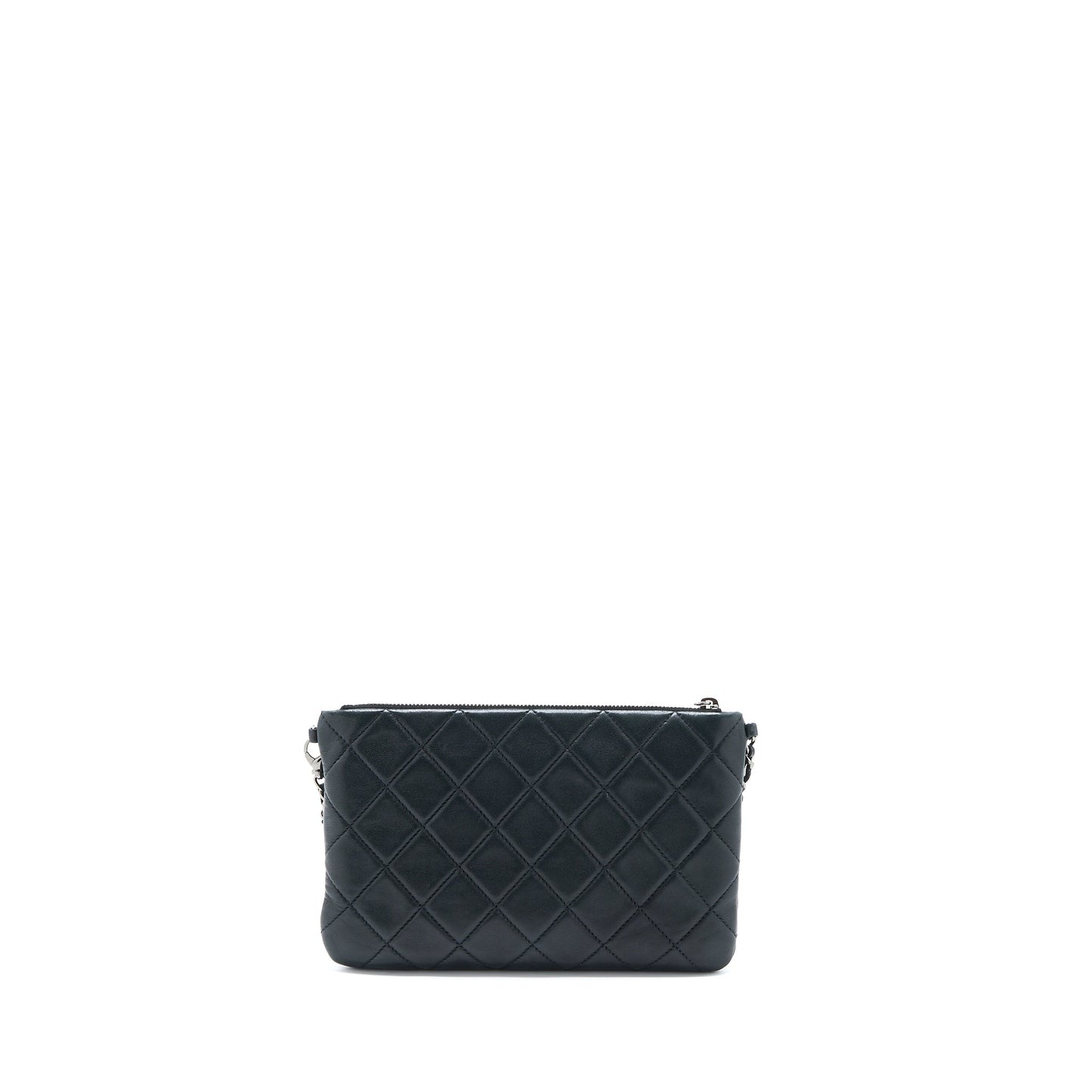 Chanel 12A Evening Lambskin SHW Black Gold Handbag