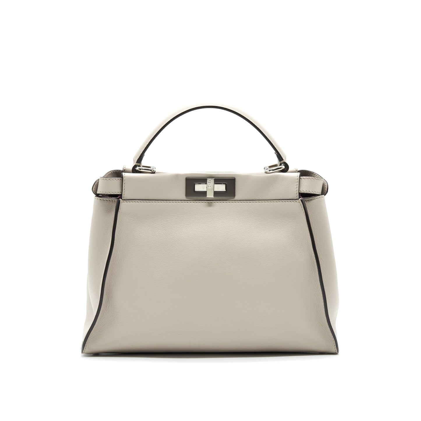 Fendi Peekaboo Purse Light Grey With Gray Medium Travel Bag