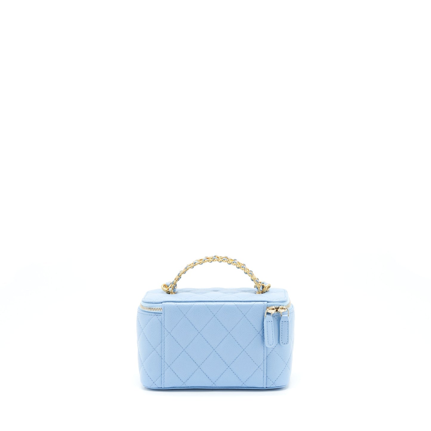 Chanel 22S Letter Handle Long Vanity Caviar Blue Handbag