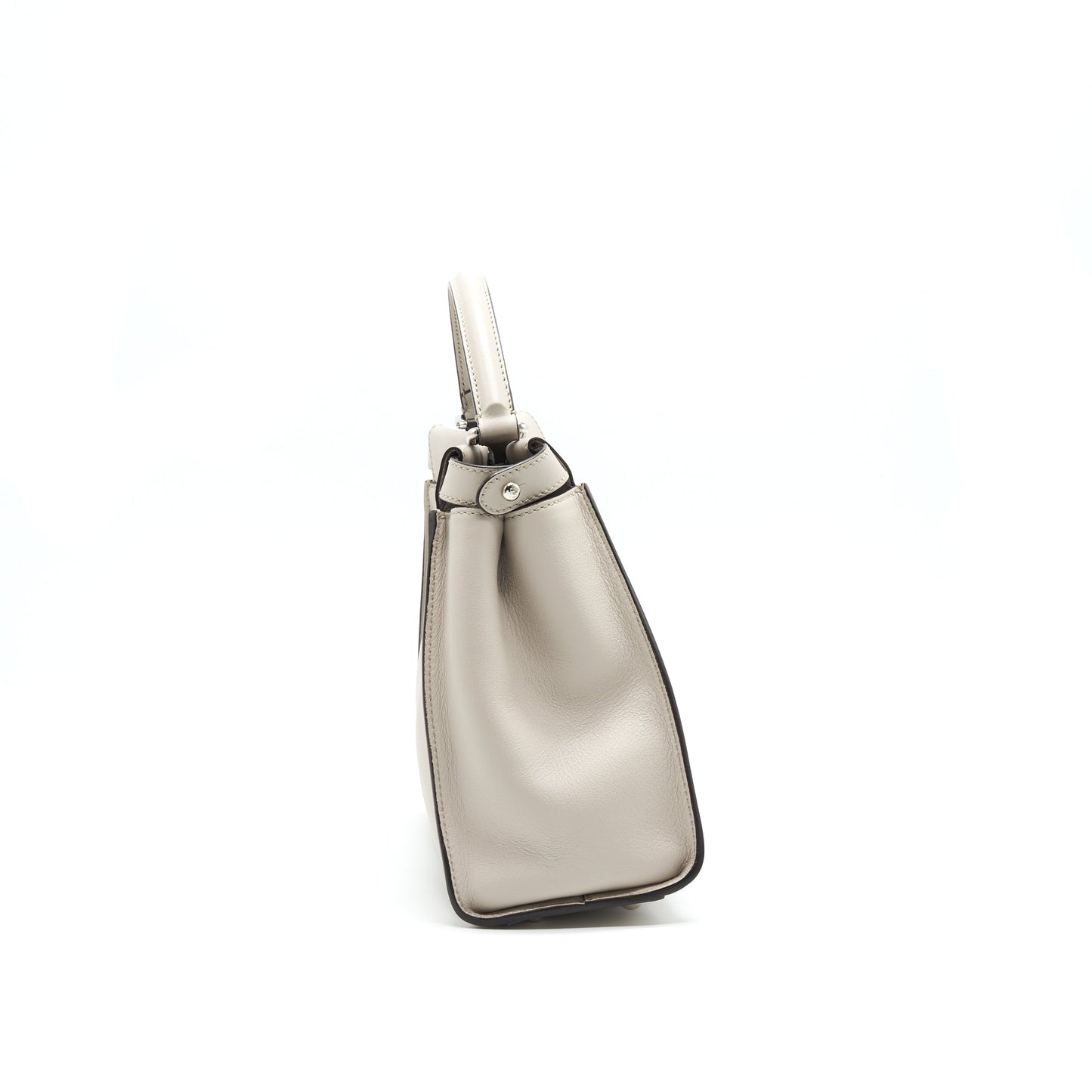 Fendi Peekaboo Purse Light Grey With Gray Medium Travel Bag