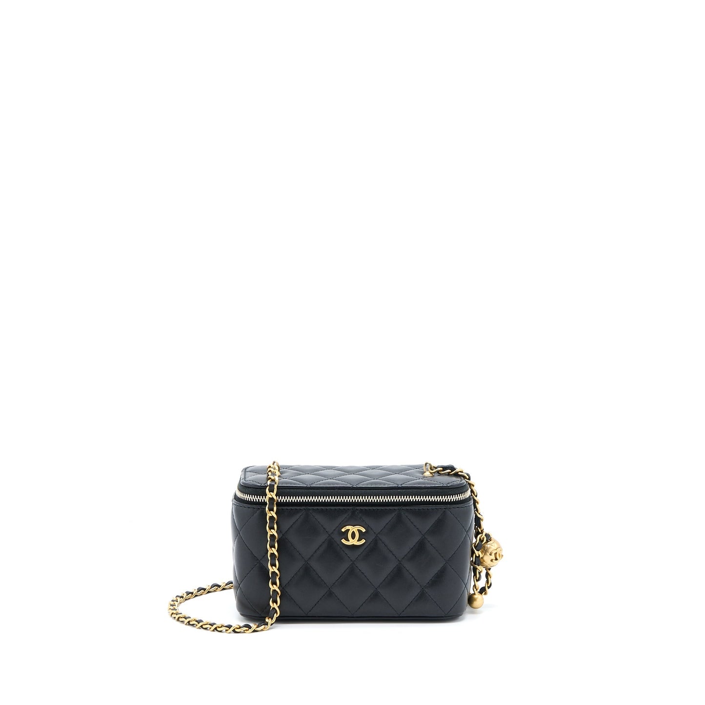 Chanel Pear Crush Long Vanity Lambskin GHW Black Handbag