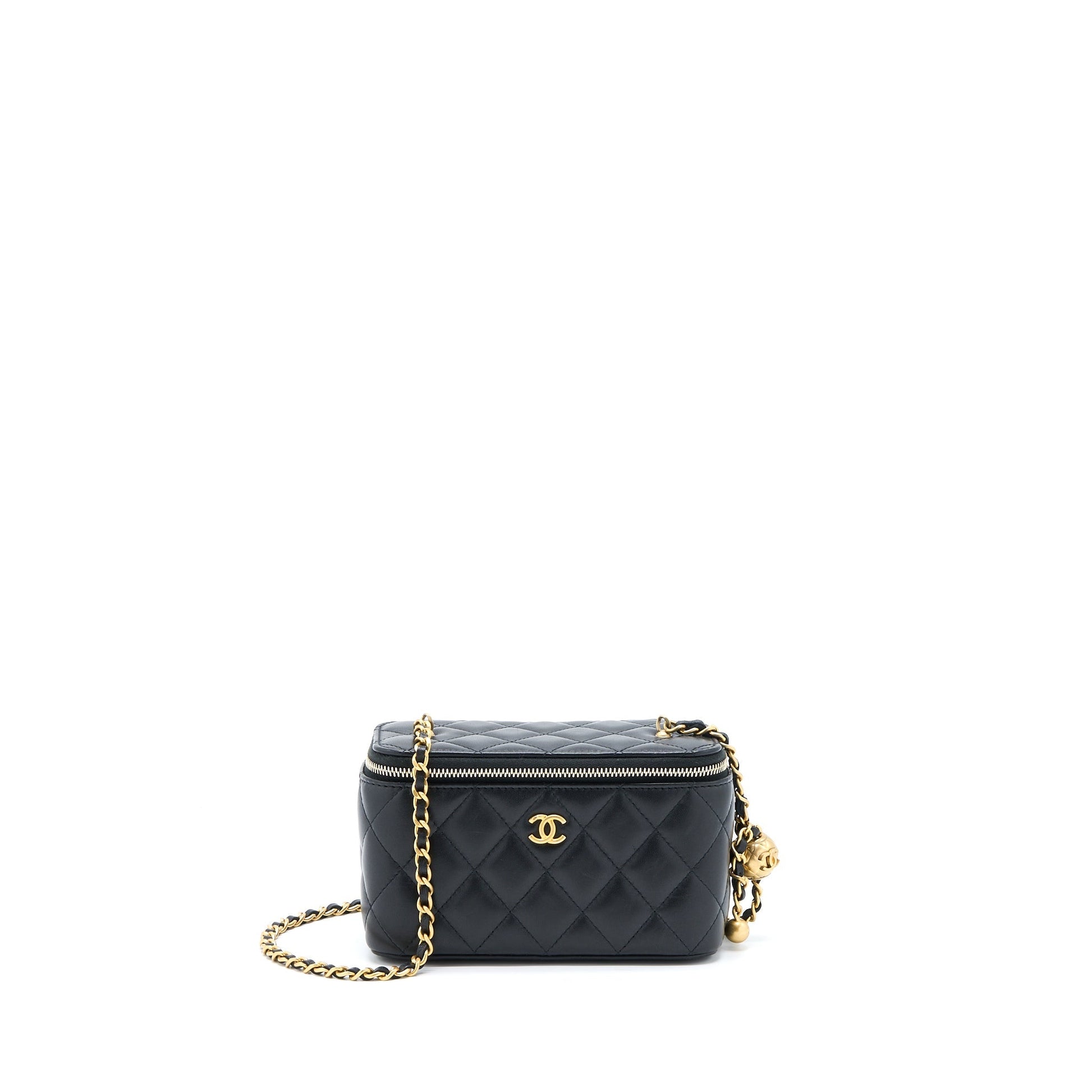 Chanel Pear Crush Long Vanity Lambskin GHW Black Handbag