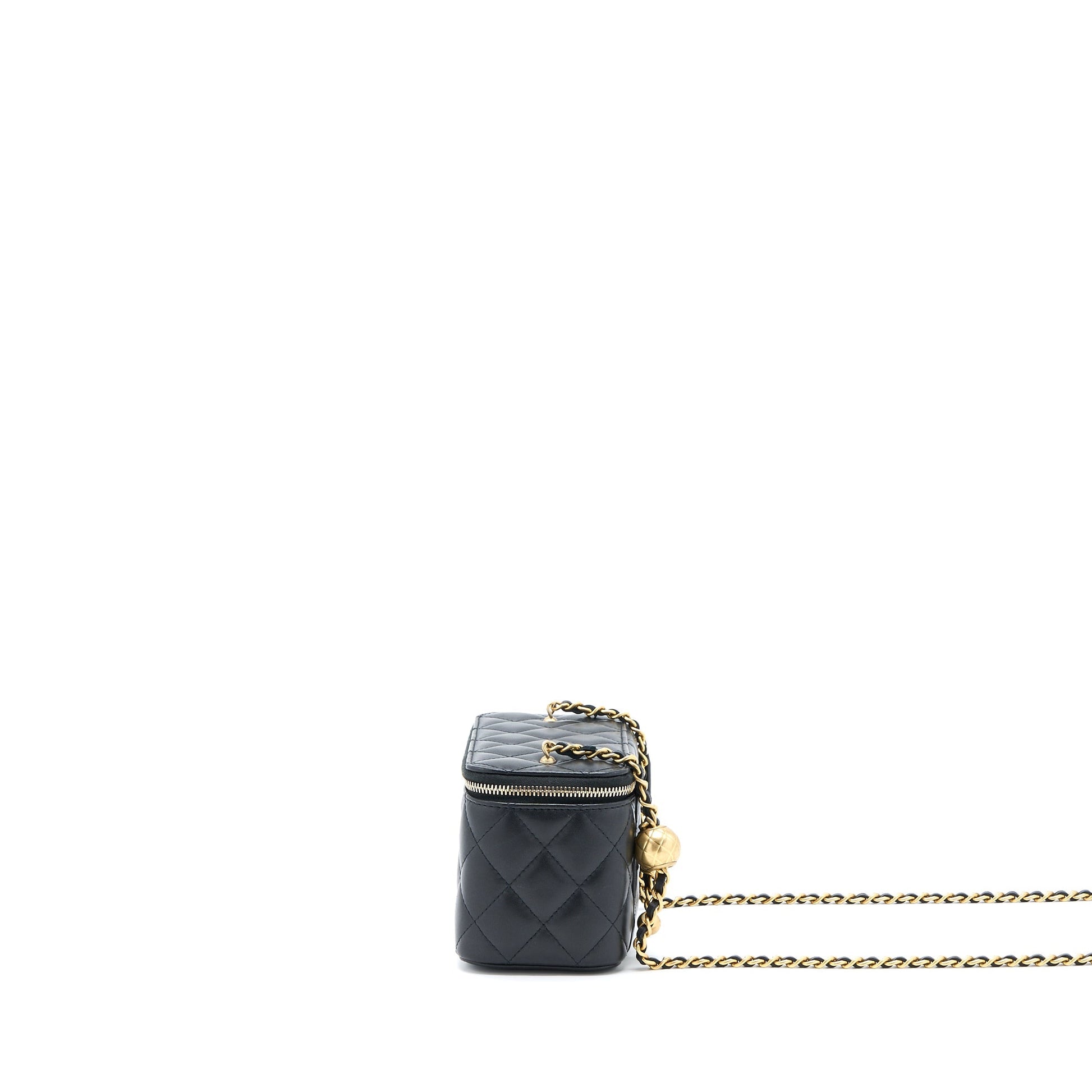 Chanel Pear Crush Long Vanity Lambskin GHW Black Handbag