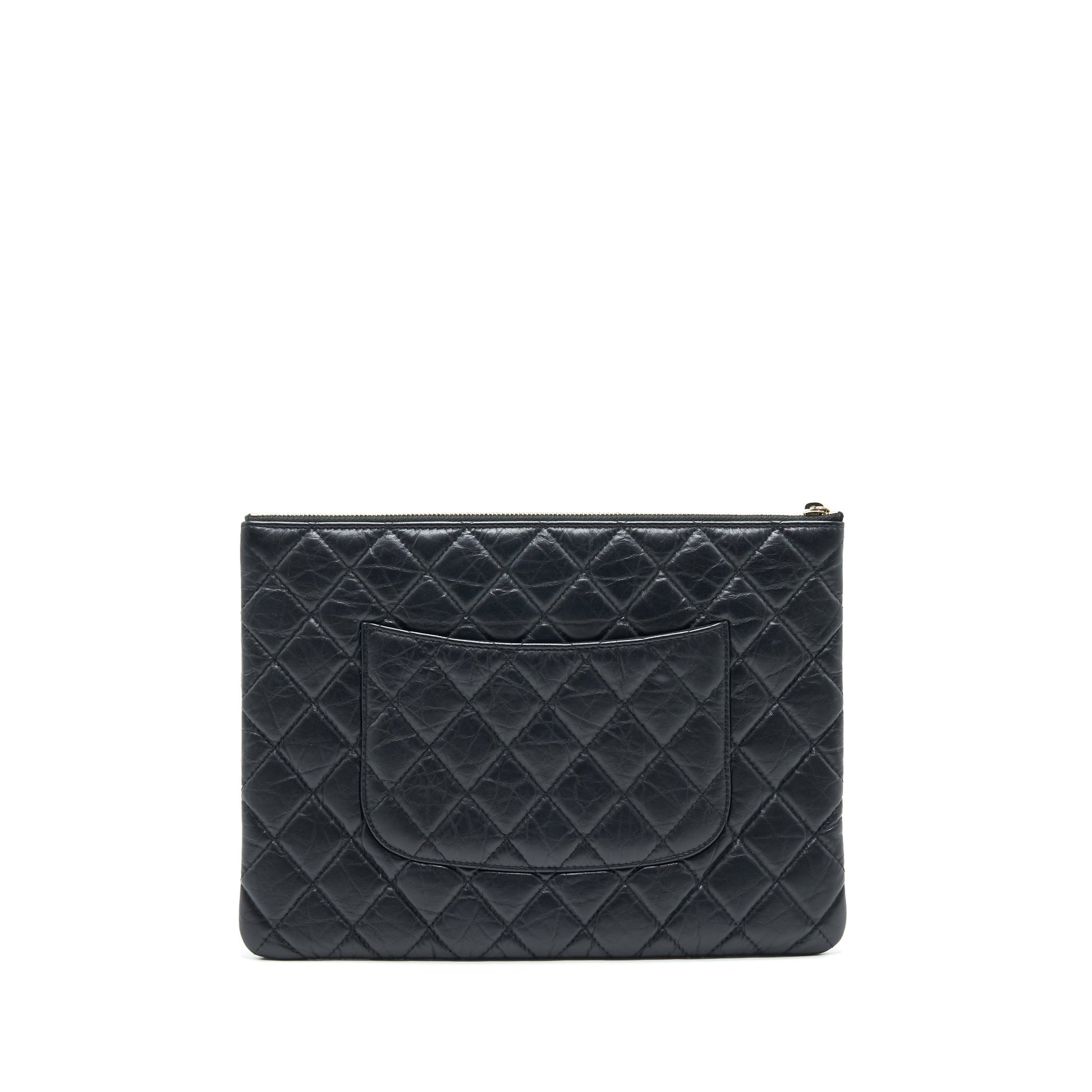 Chanel 2.55 Charm GHW Black Leather Key Chain