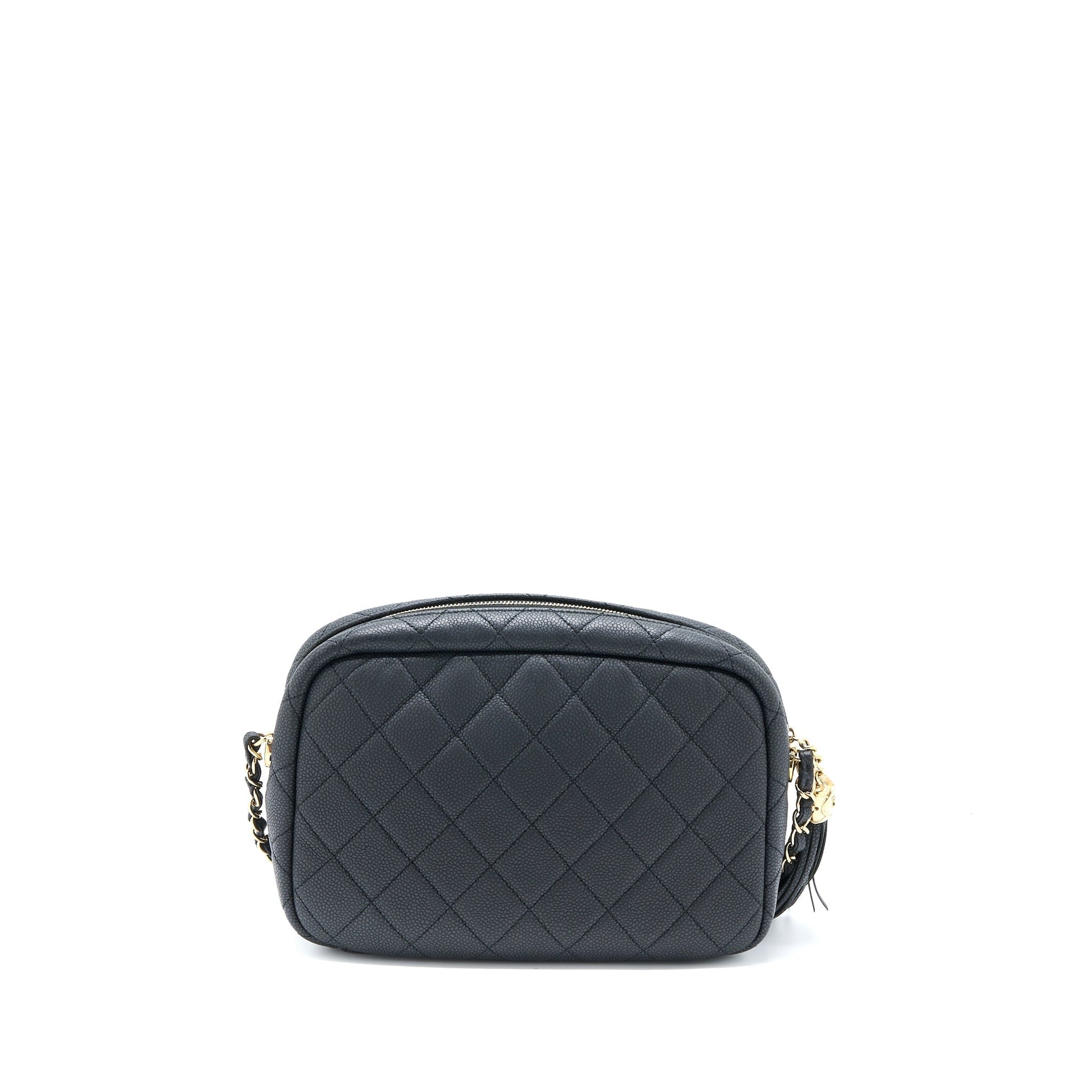 Chanel Camera Grained Calfskin Dark LGHW Grey Crossbody Bag