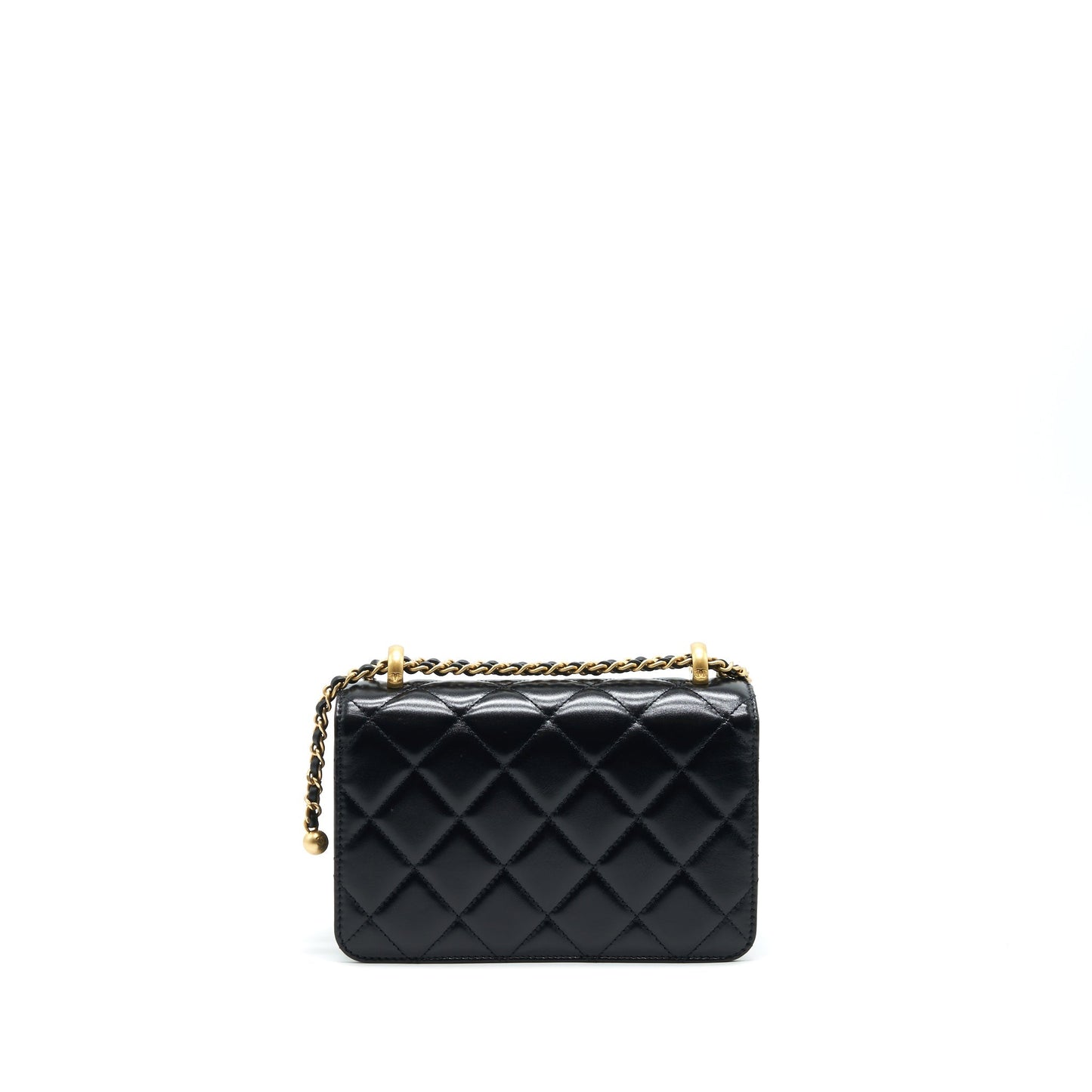 Chanel 21A Crush Flap Calfskin GHW Black Gold Shoulder Bag