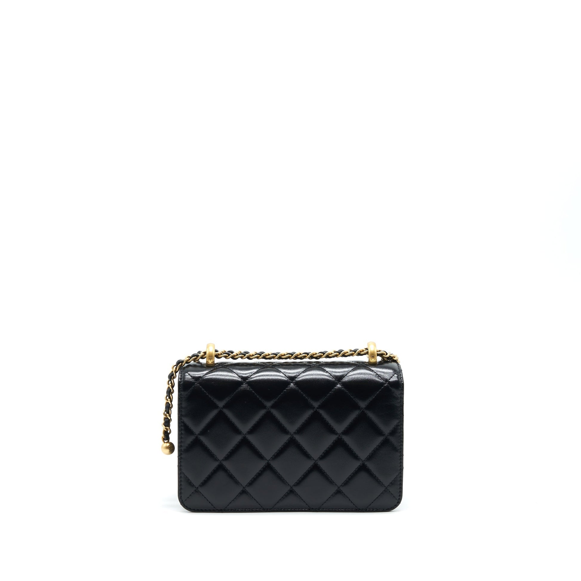 Chanel 21A Crush Flap Calfskin GHW Black Gold Shoulder Bag