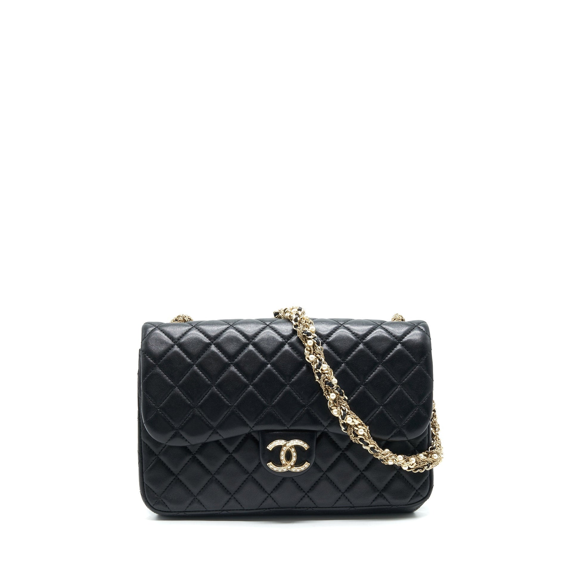 Chanel Quilted CC Pearl Logo Flap Shoulder Bag