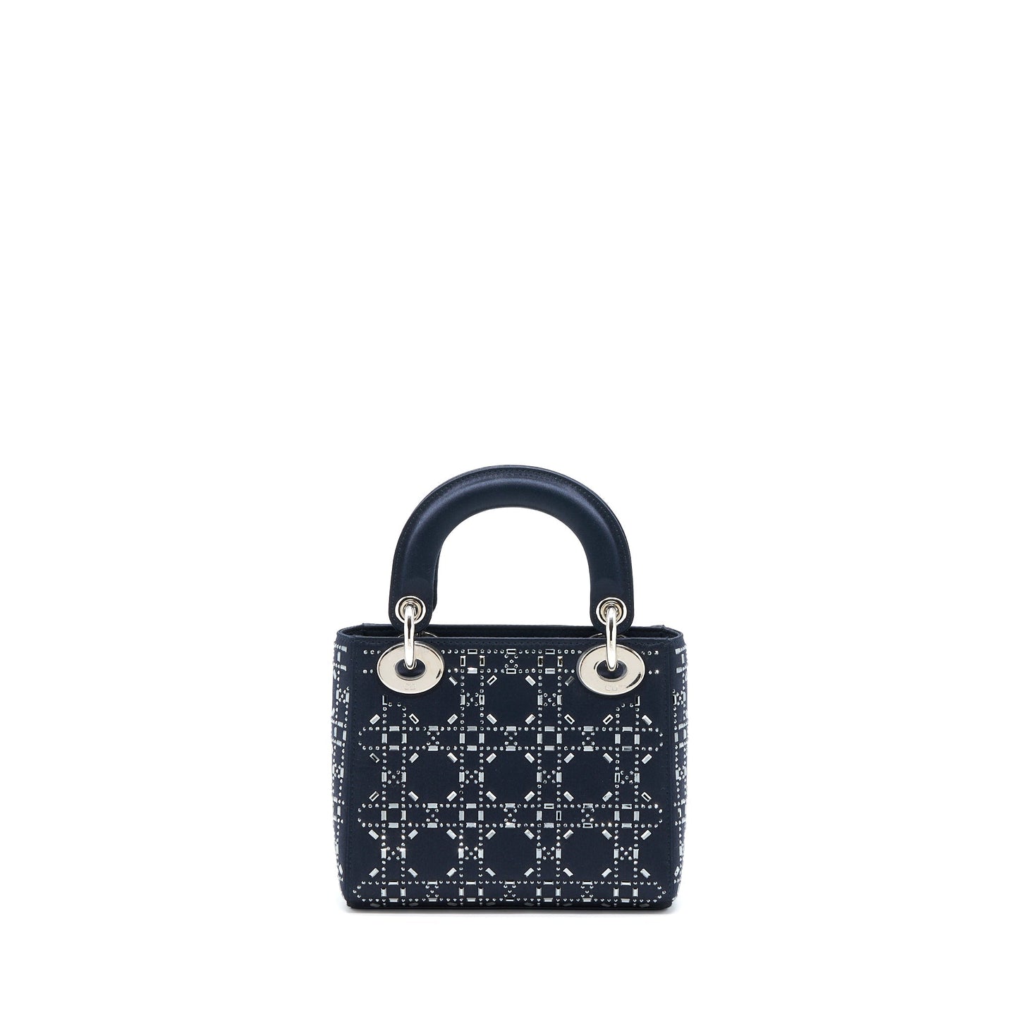 Dior Lady Stain Crystal Cannage Dark Handbag Blue Mini Travel Bag