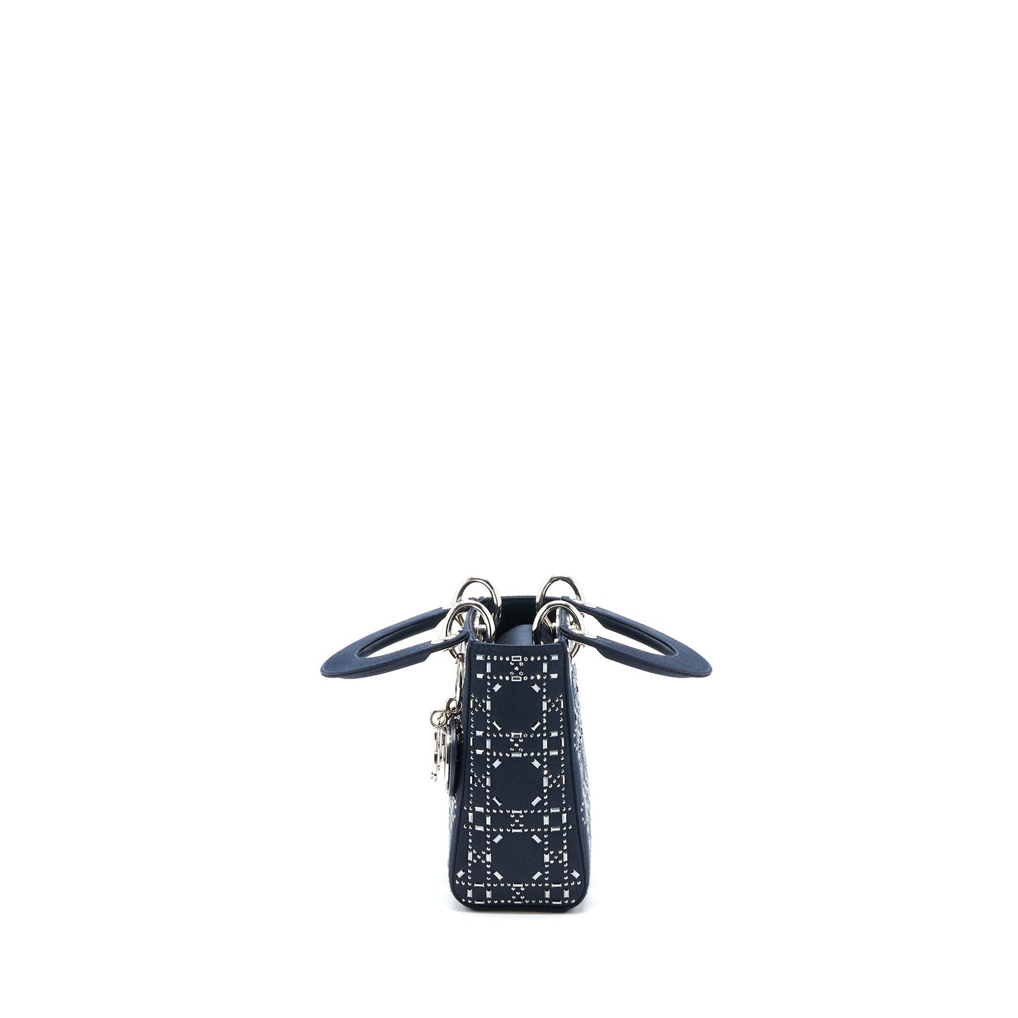 Dior Lady Stain Crystal Cannage Dark Handbag Blue Mini Travel Bag