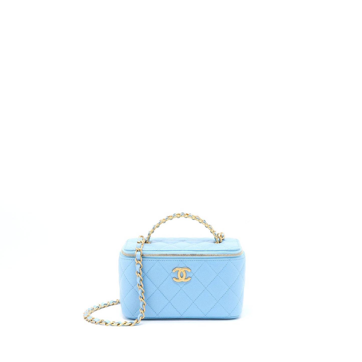 Chanel 22s Letter Top Handle Long Vanity Blue Handbag