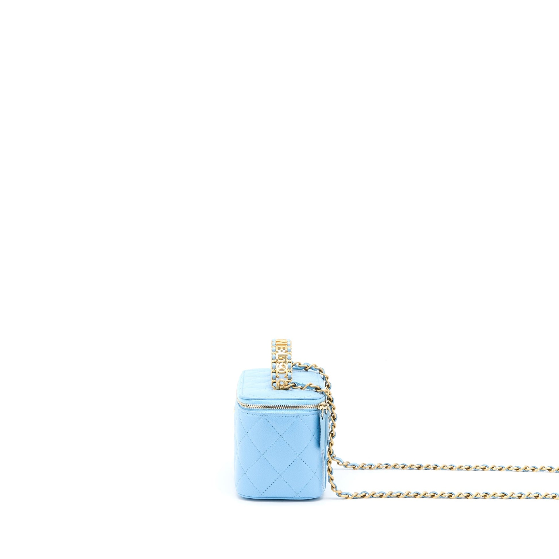 Chanel 22s Letter Top Handle Long Vanity Blue Handbag