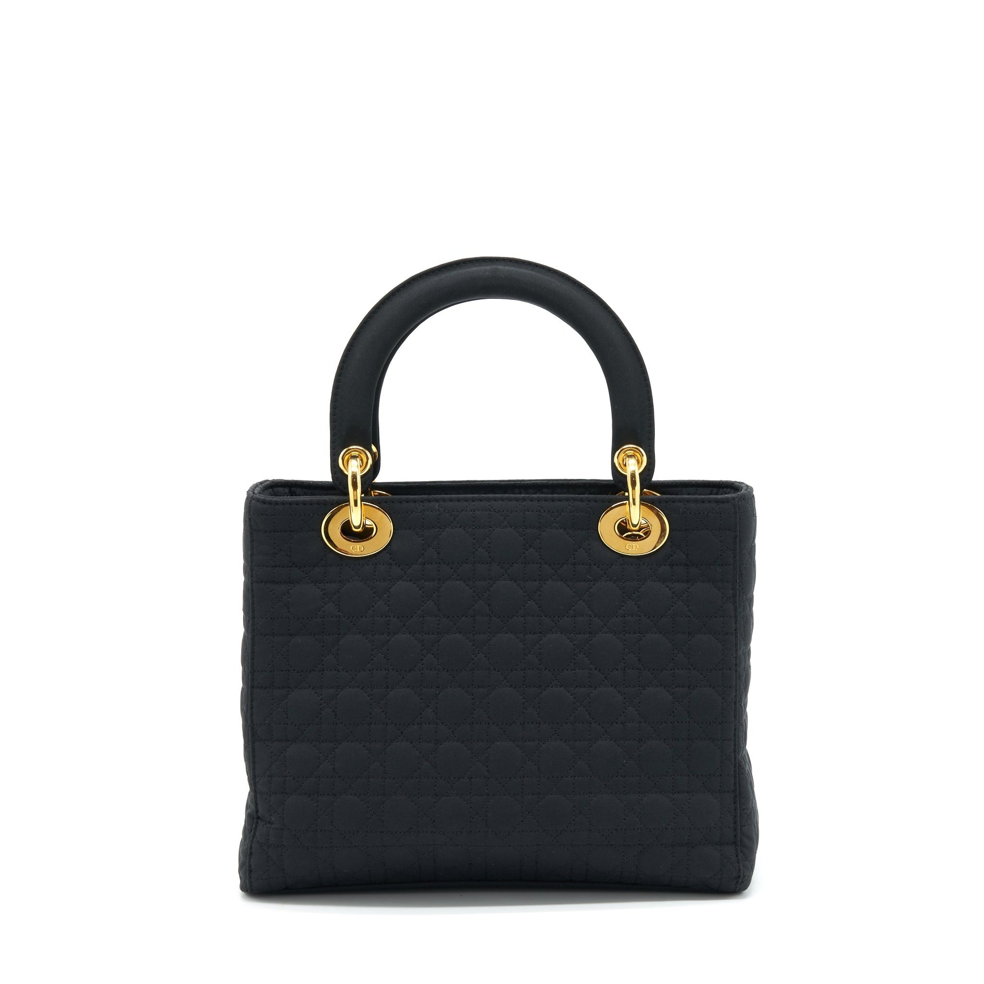 Dior Lady Fabric Handbag Black Medium Travel Bag