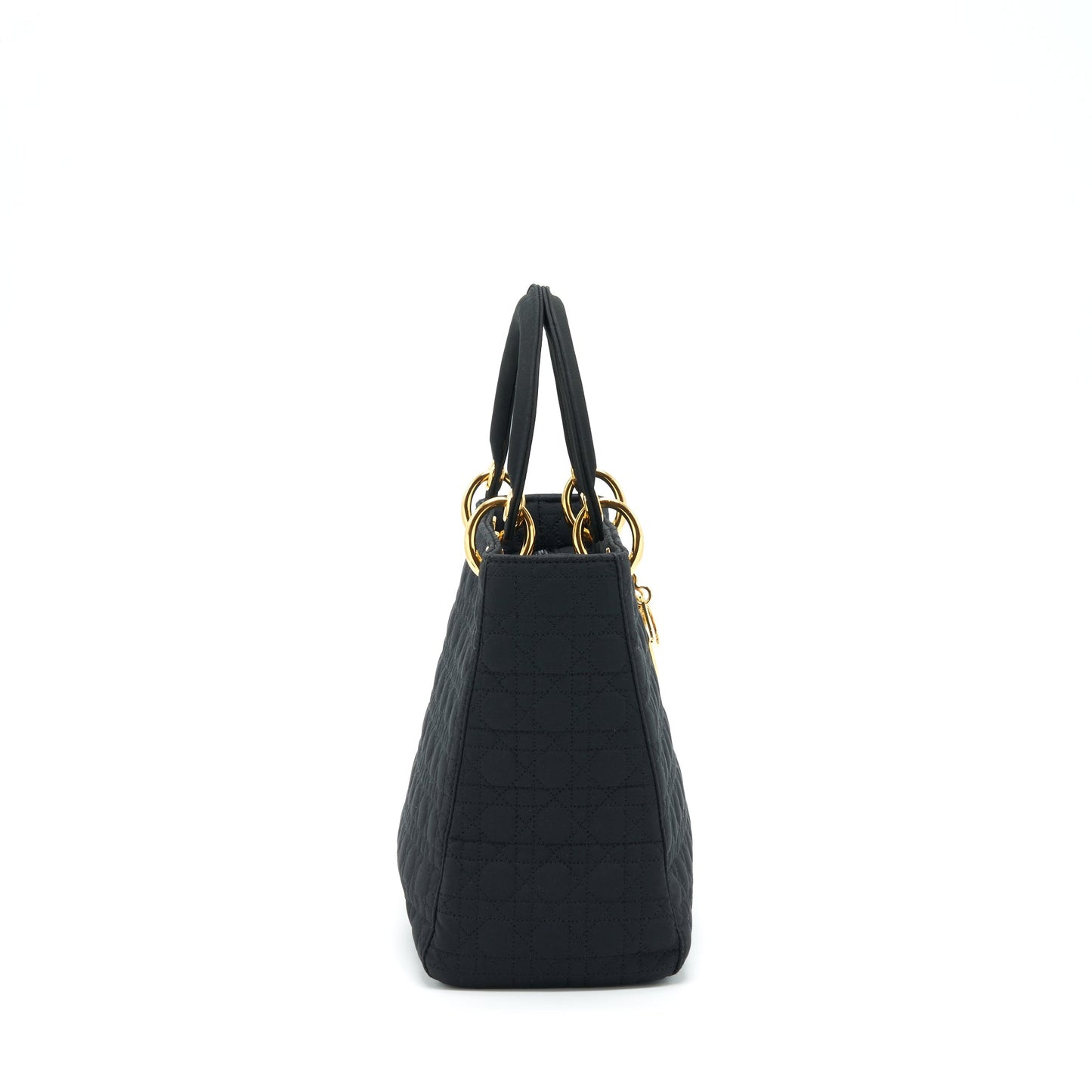 Dior Lady Fabric Handbag Black Medium Travel Bag