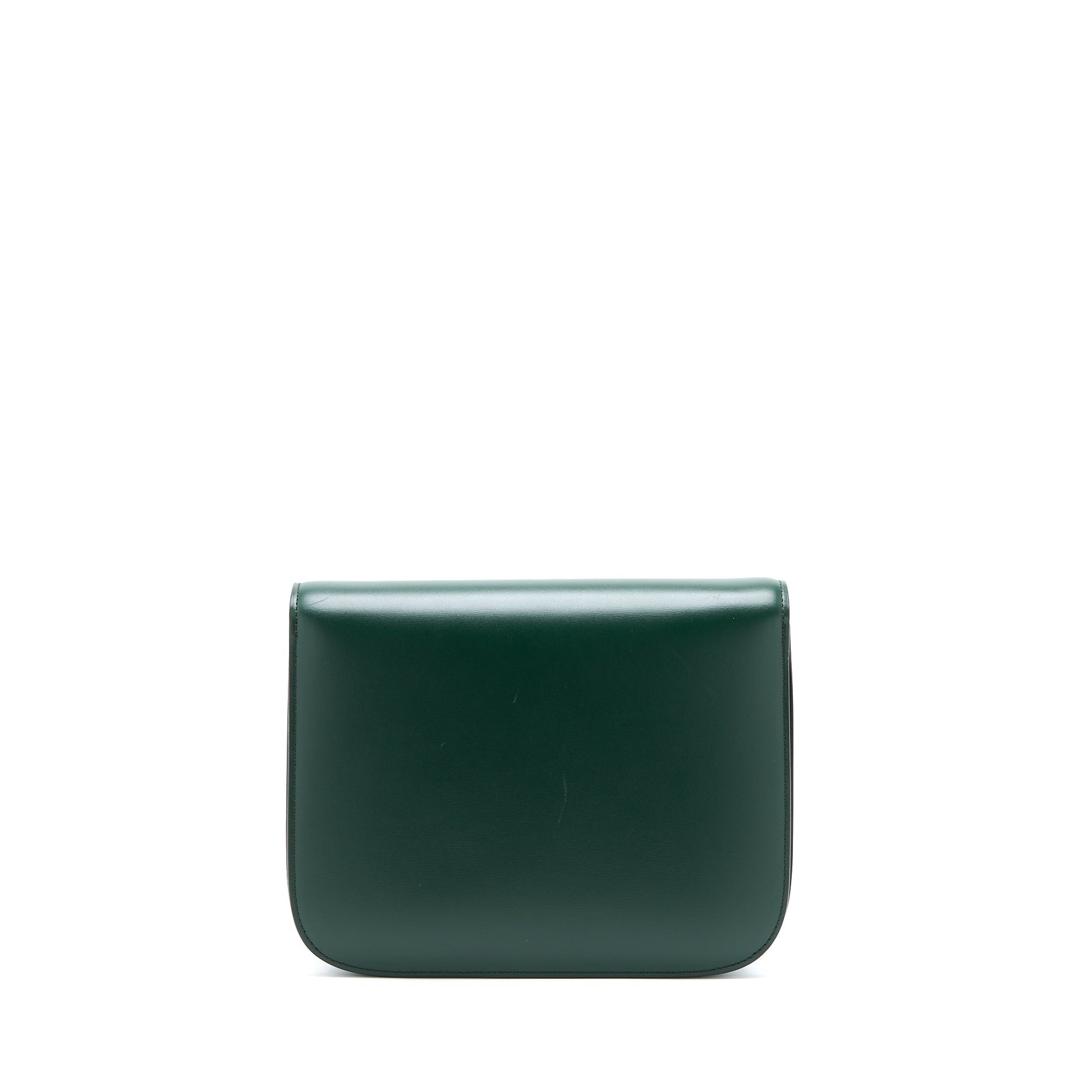 Celine Classic Box Purse Calfskin Handbag Green Medium Travel Bag