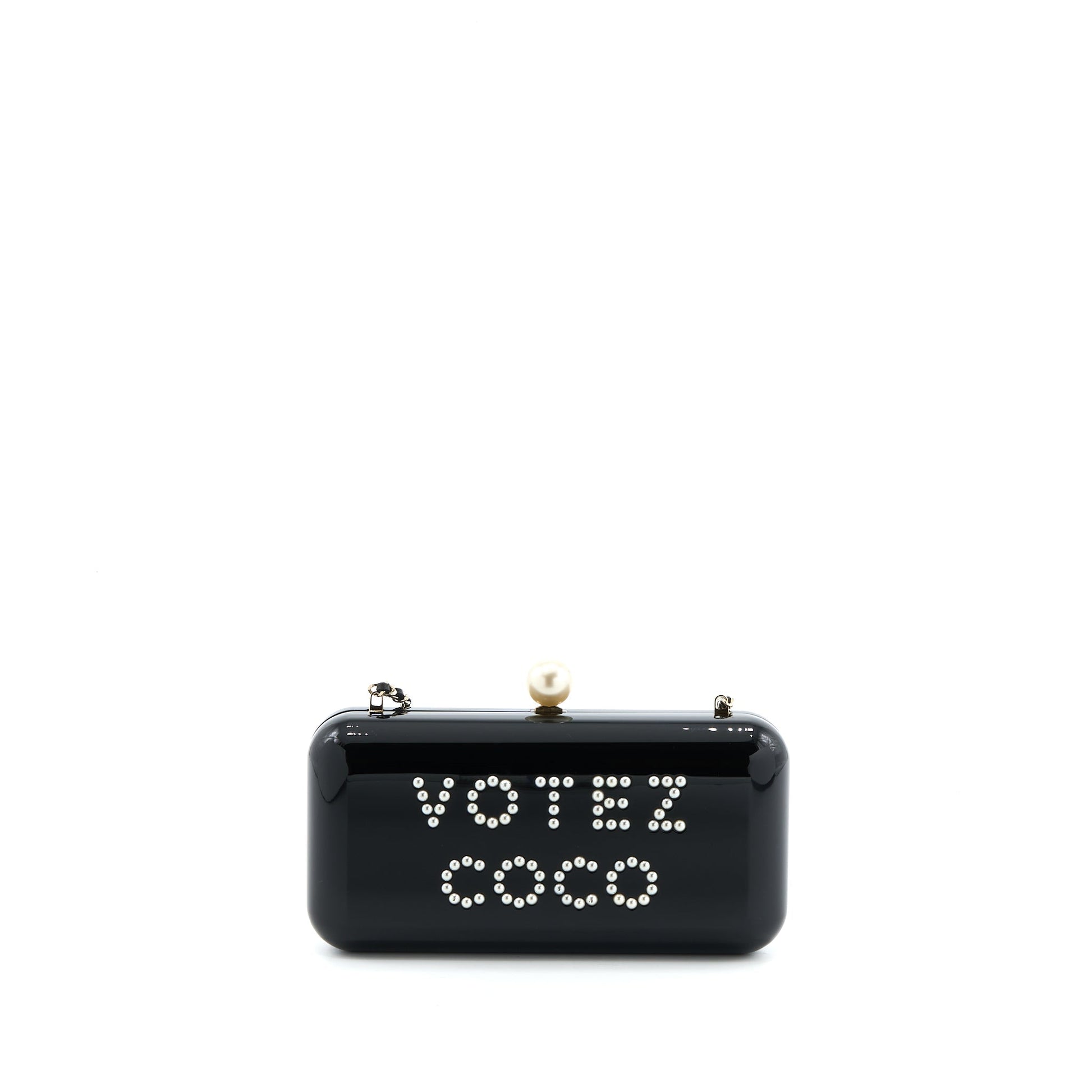 Chanel Votez Coco Evening LGHW Black Clutch Bag