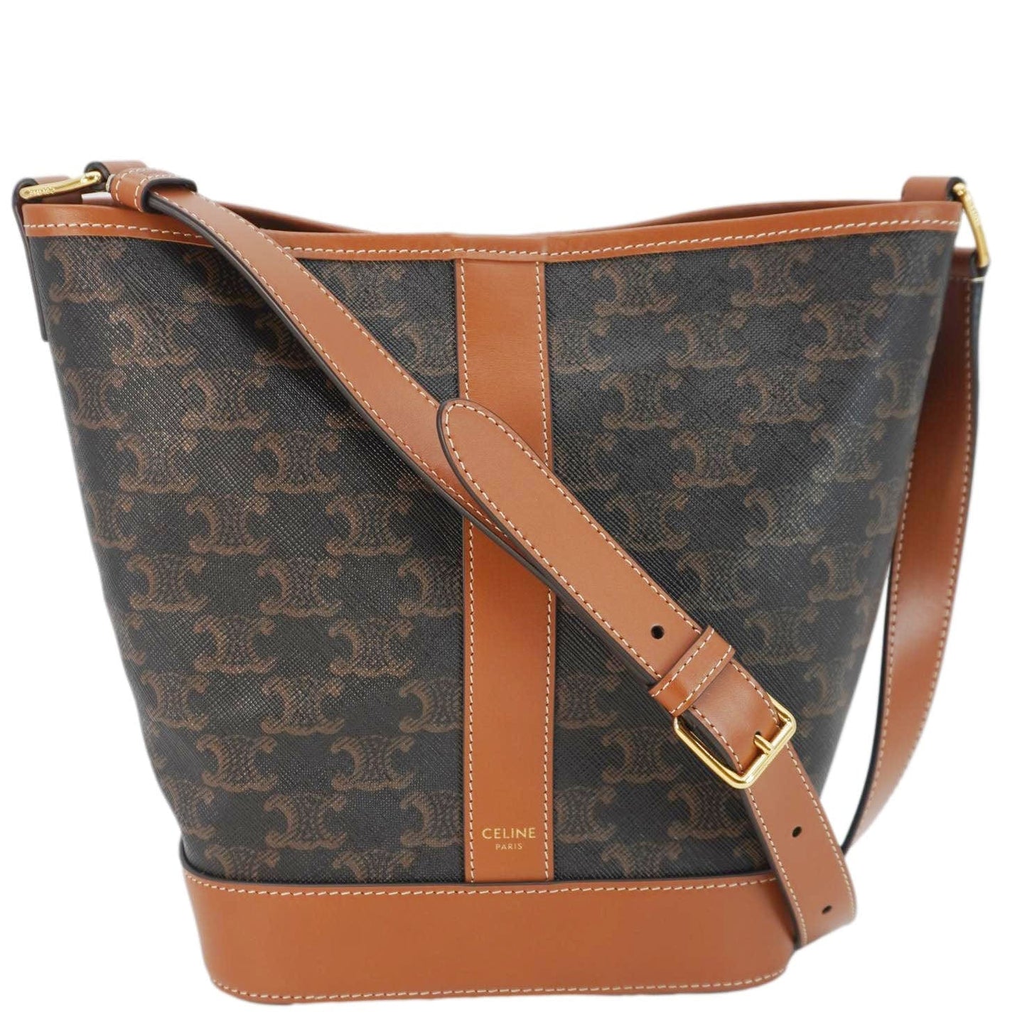 Triomphe Bucket Bag Canvas Tan