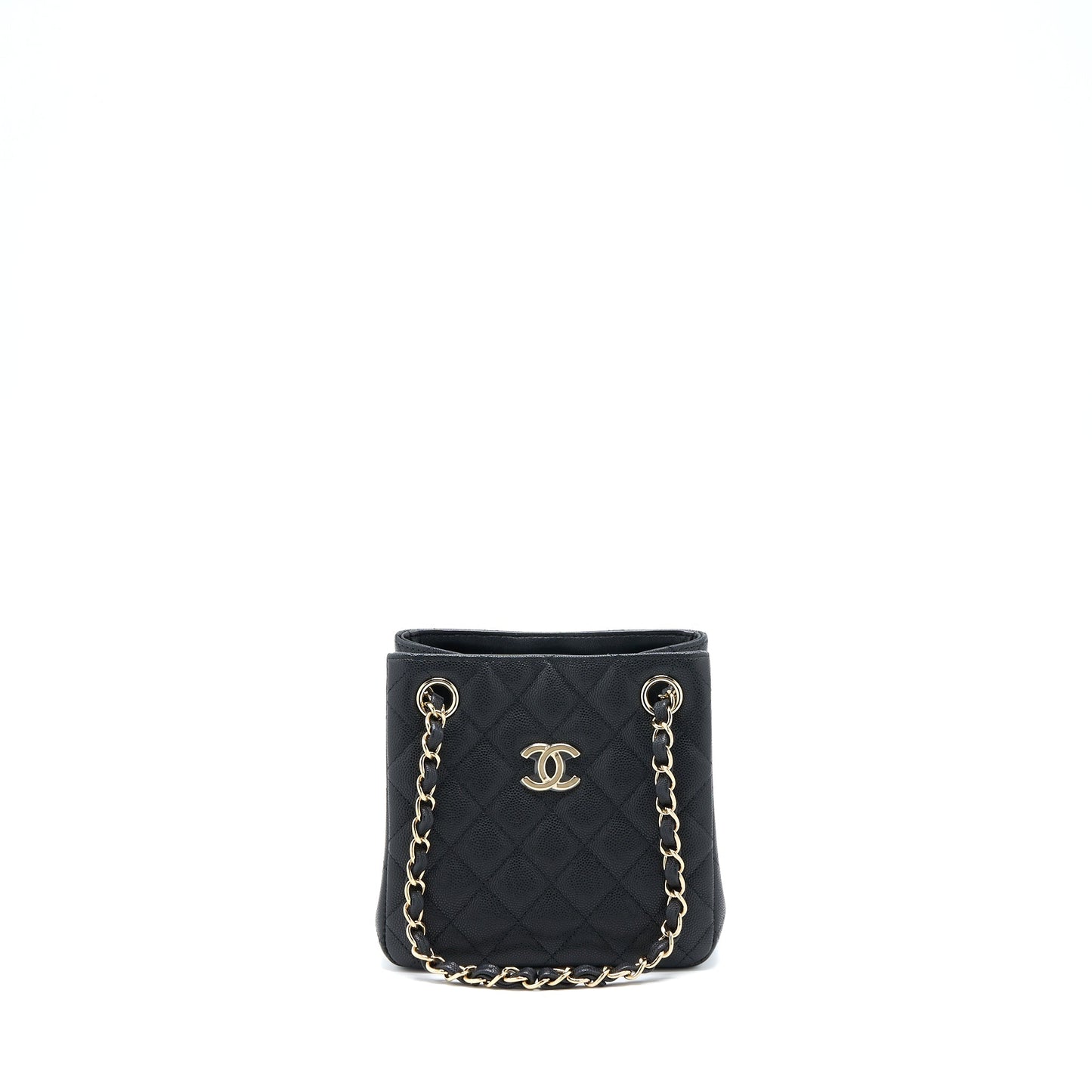 Chanel 22S Bucket Caviar LGHW Microchip Black Bucket Bag Lghw Microchip