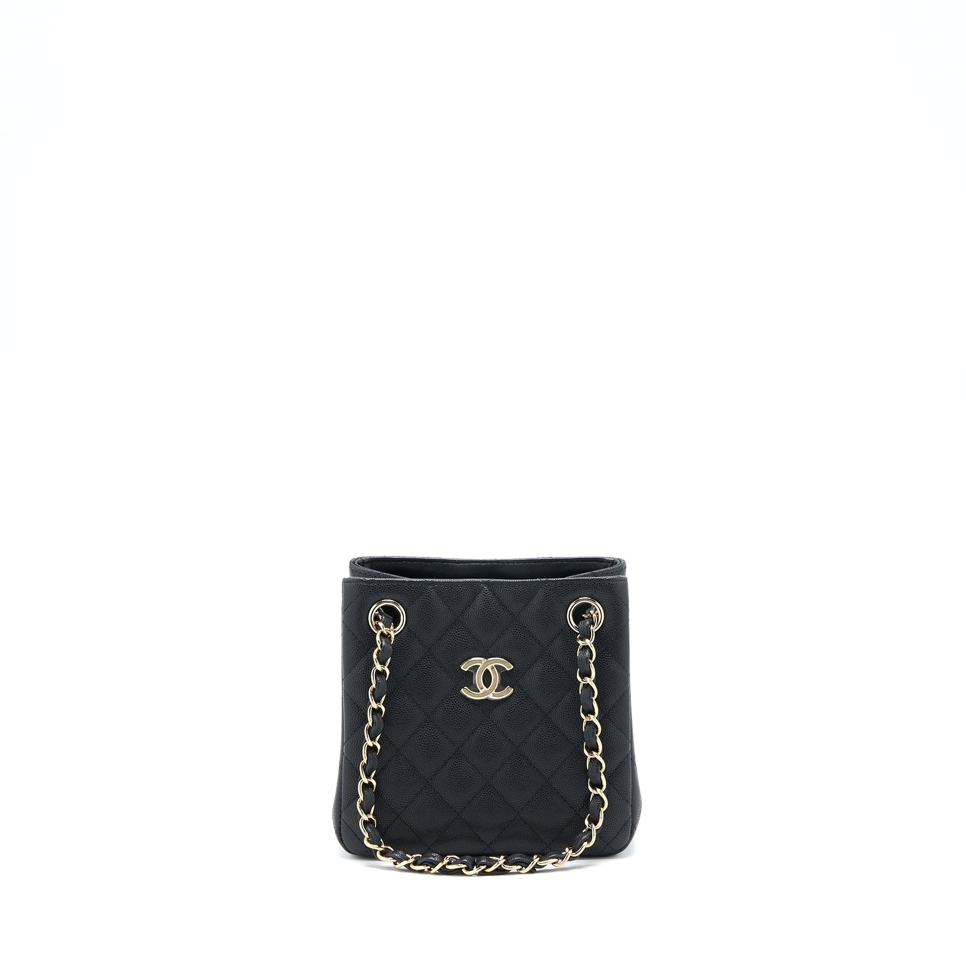 Chanel 22S Bucket Caviar LGHW Microchip Black Bucket Bag Lghw Microchip