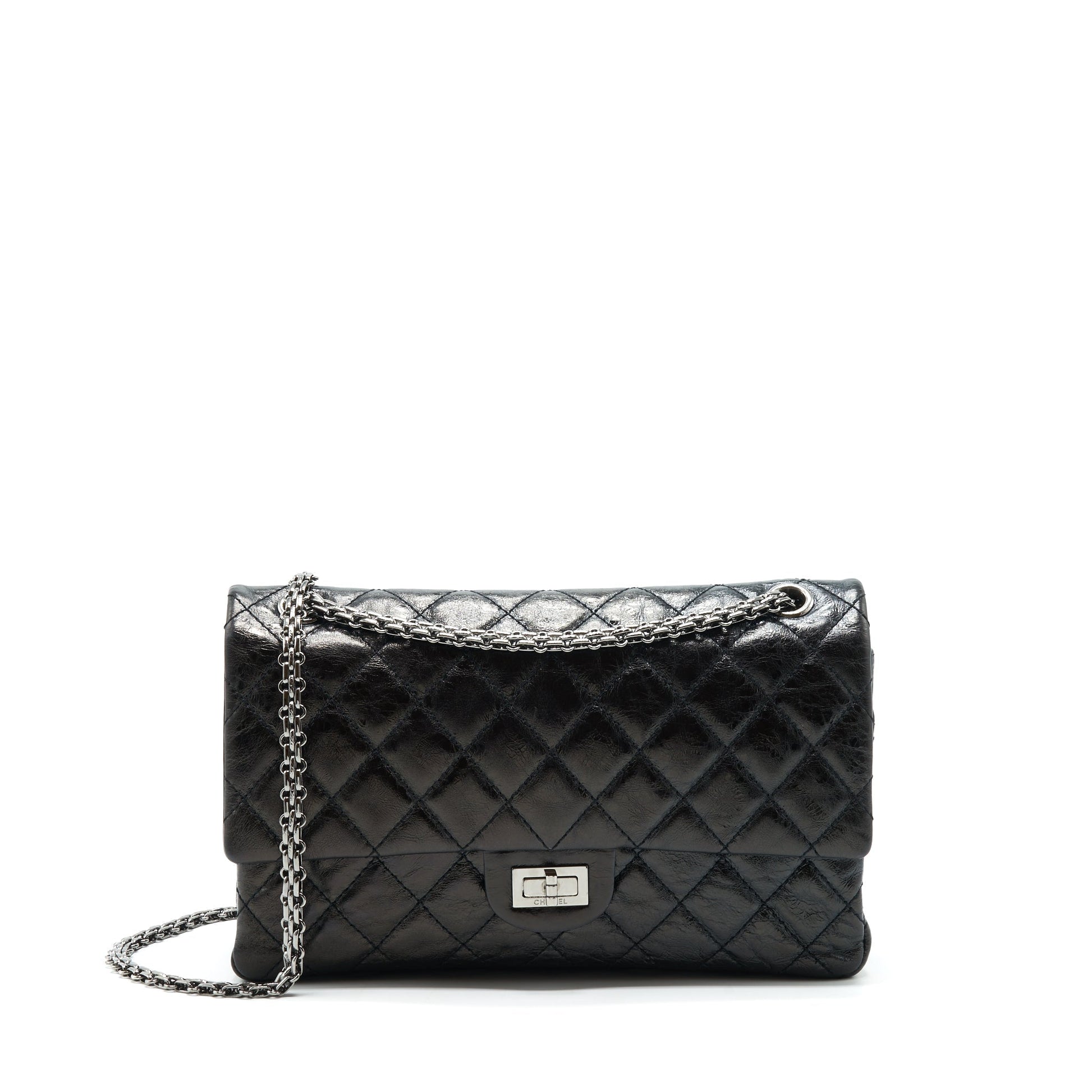 Chanel 2.55 226 reissue double Flap Calfskin Black Shoulder Bag