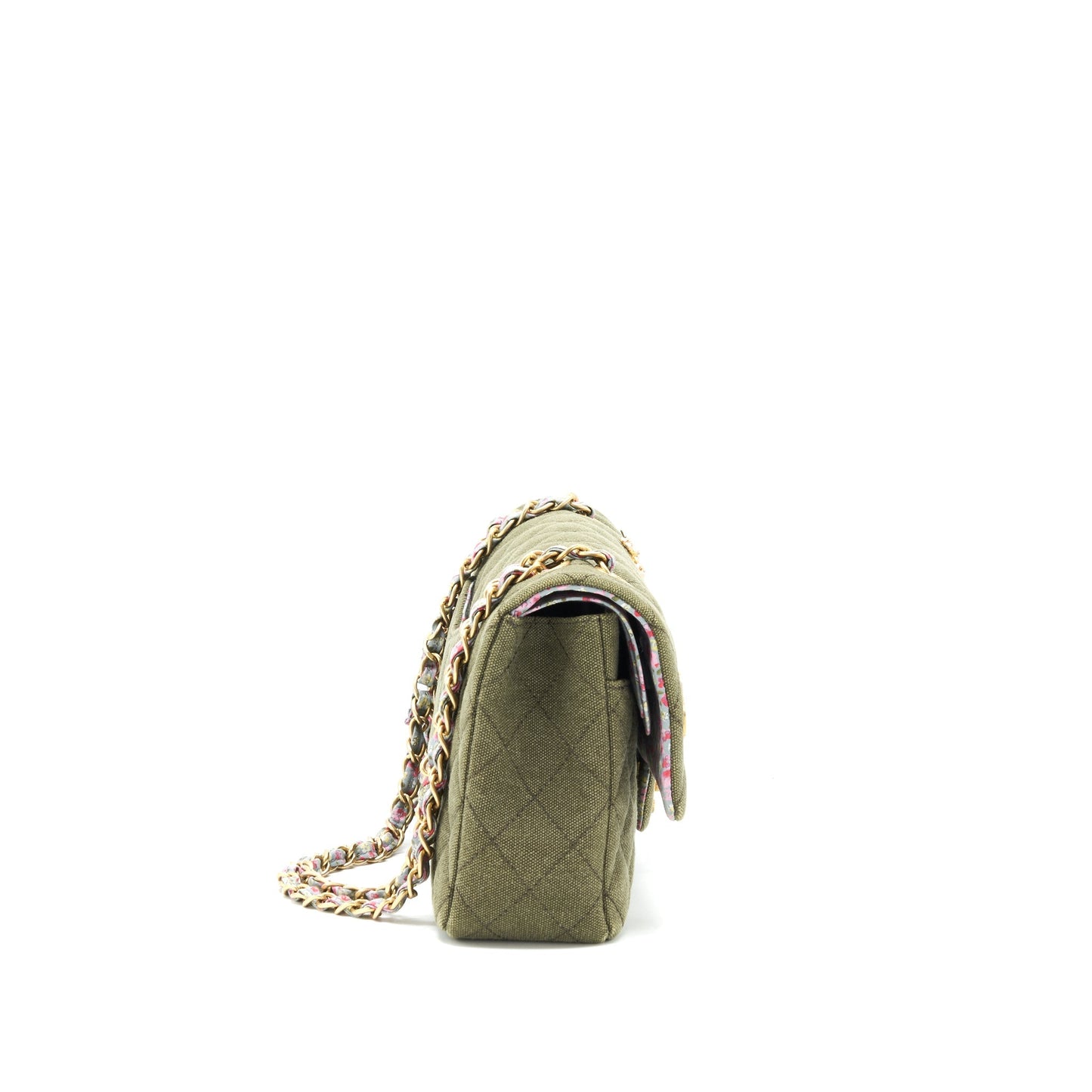 Chanel Cuba Charms Classic double flap GHW Green Canvas Key Chain