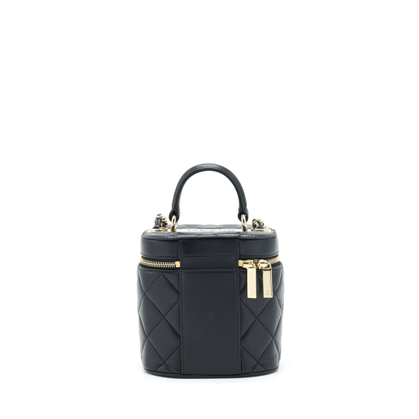 Chanel Trendy CC Round Vanity Lambskin LGHW Black Crossbody Bag