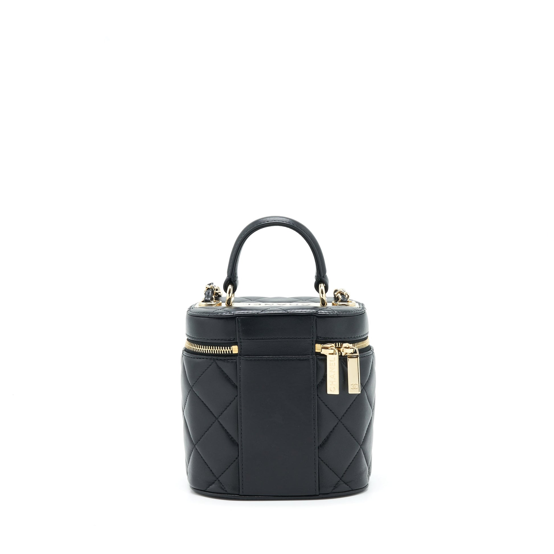Chanel Trendy CC Round Vanity Lambskin LGHW Black Crossbody Bag