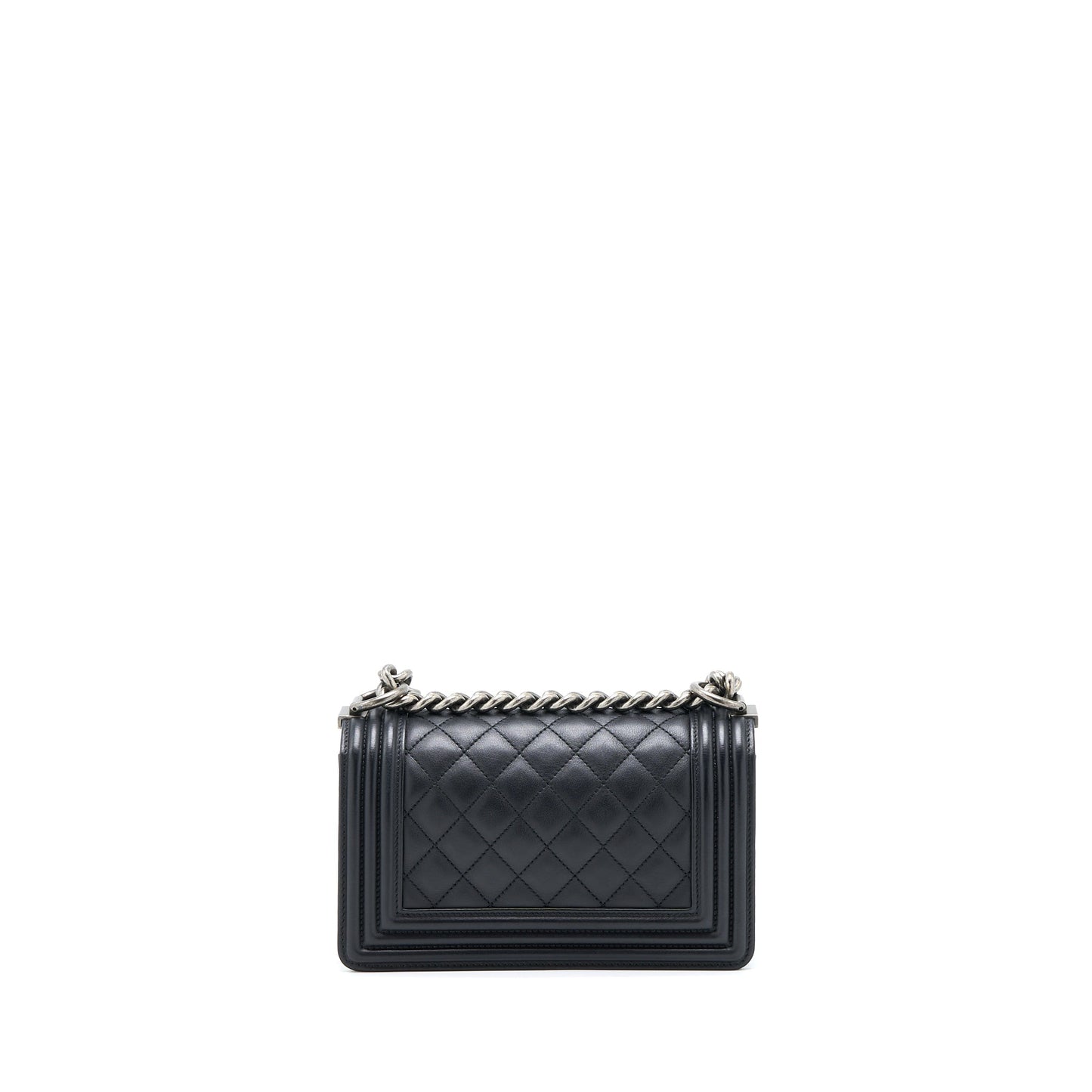 Chanel Boy Calfskin Ruthenium Hardware Black Small Handbag