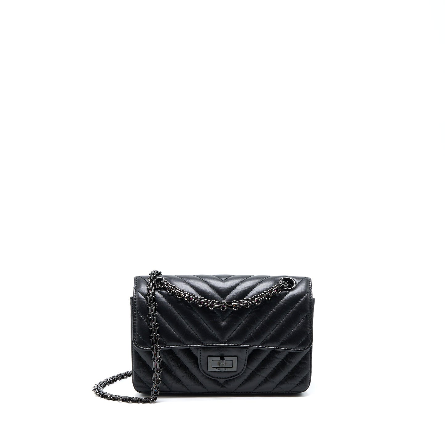 Chanel 2.55 Reissue Chevron Calfskin So Black Mini Bag