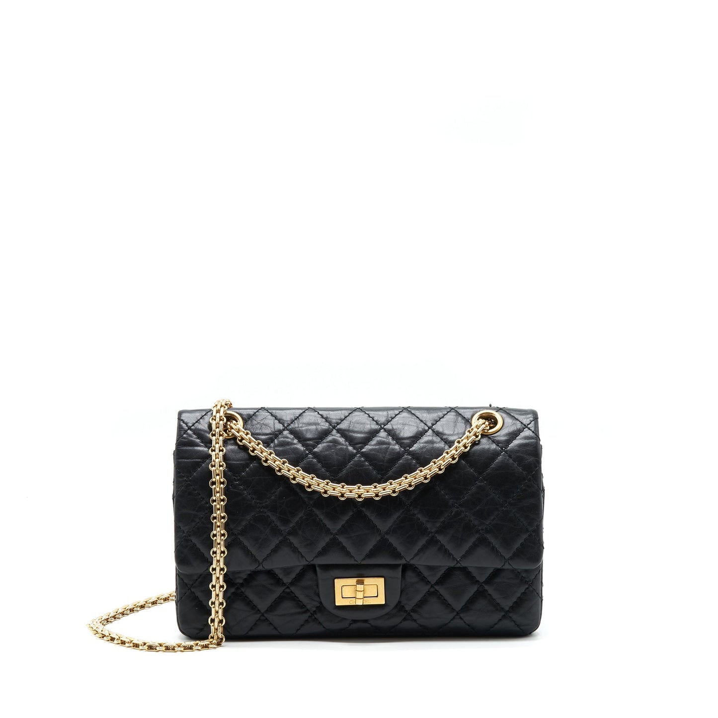 Chanel 2.55 225 reissue double flap aged Black Small Shoulder Bag