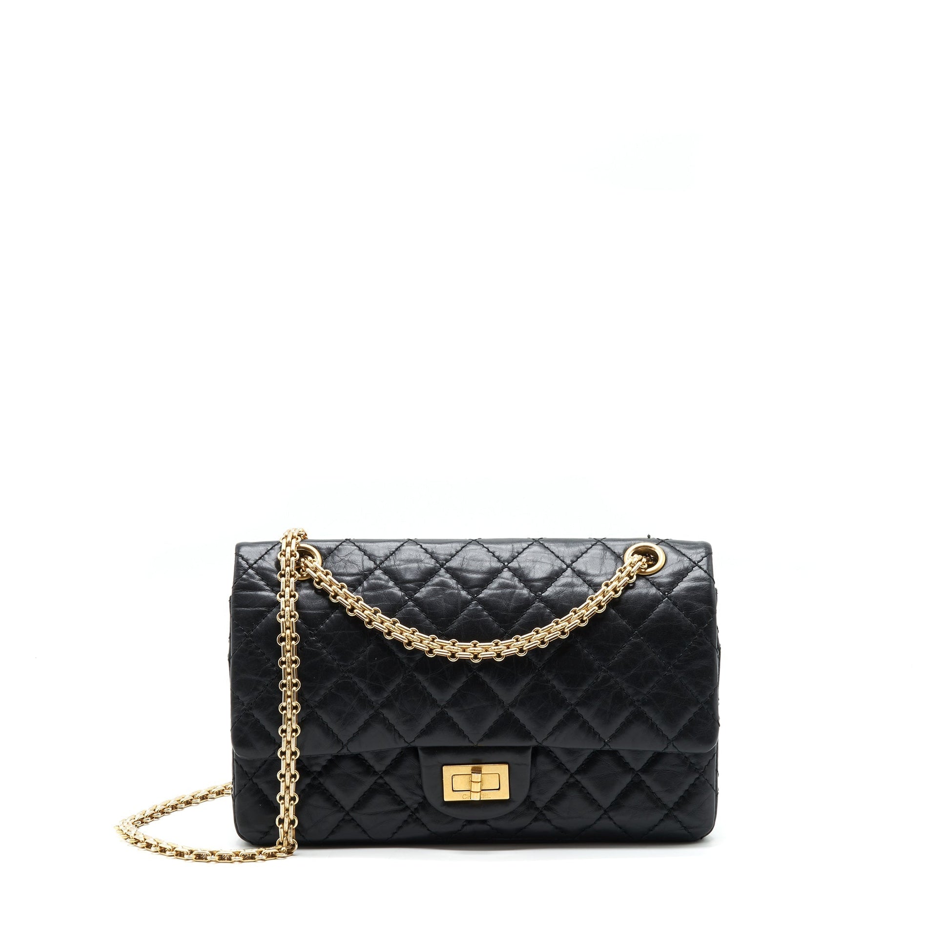 Chanel 2.55 225 reissue double flap aged Black Small Shoulder Bag