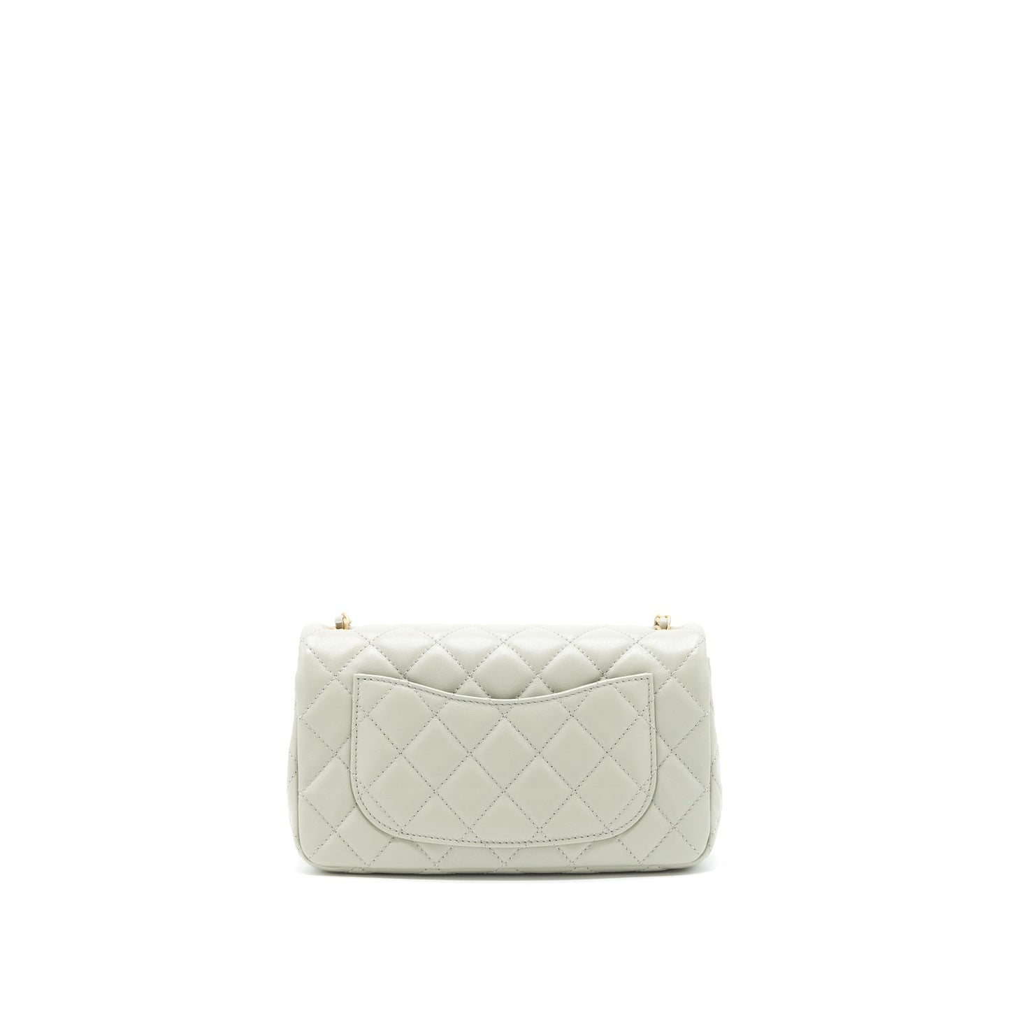 Chanel 22C light Pearl Crush Flap Lambskin Grey Shoulder Bag