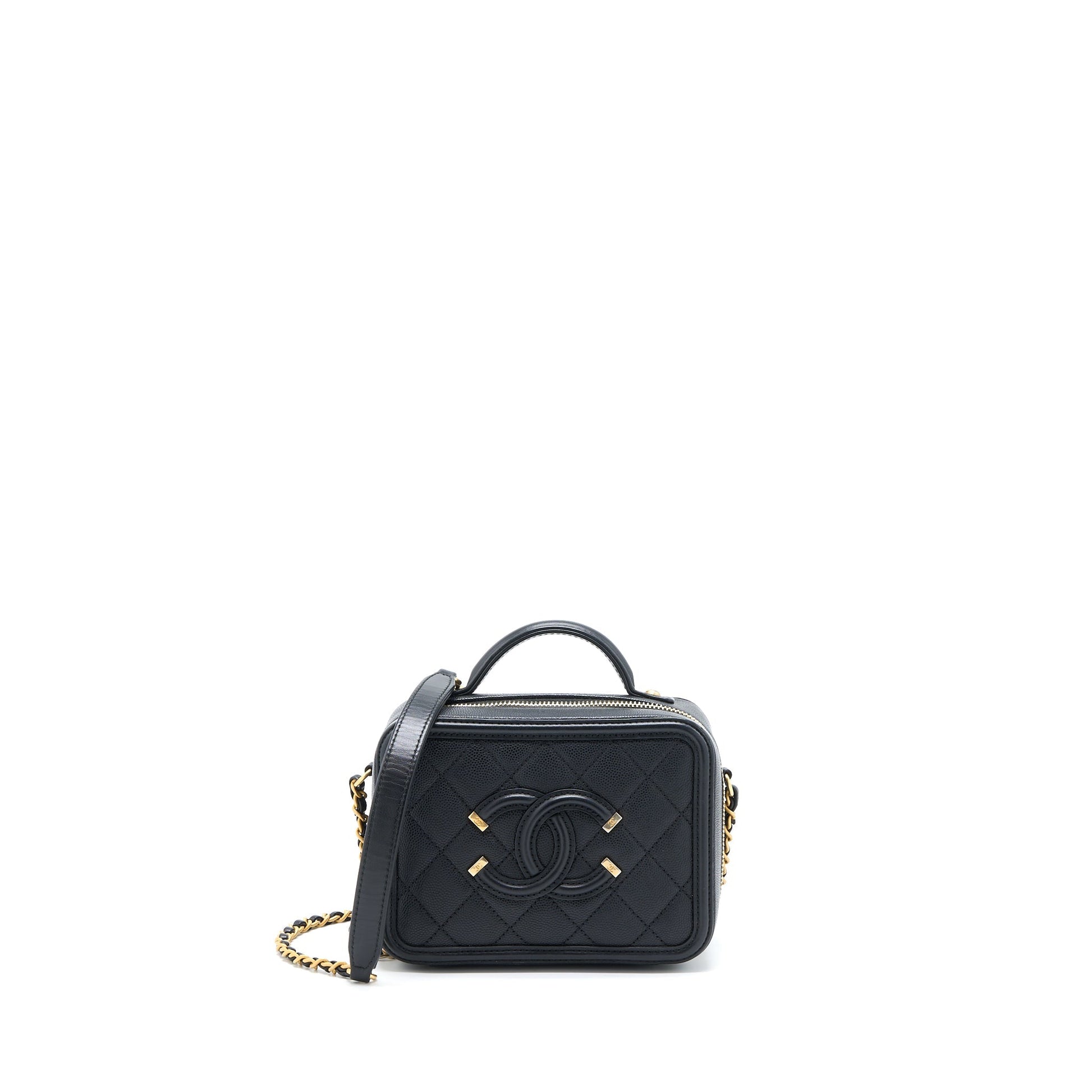 Chanel Filigree Vanity Caviar GHW Black Handbag