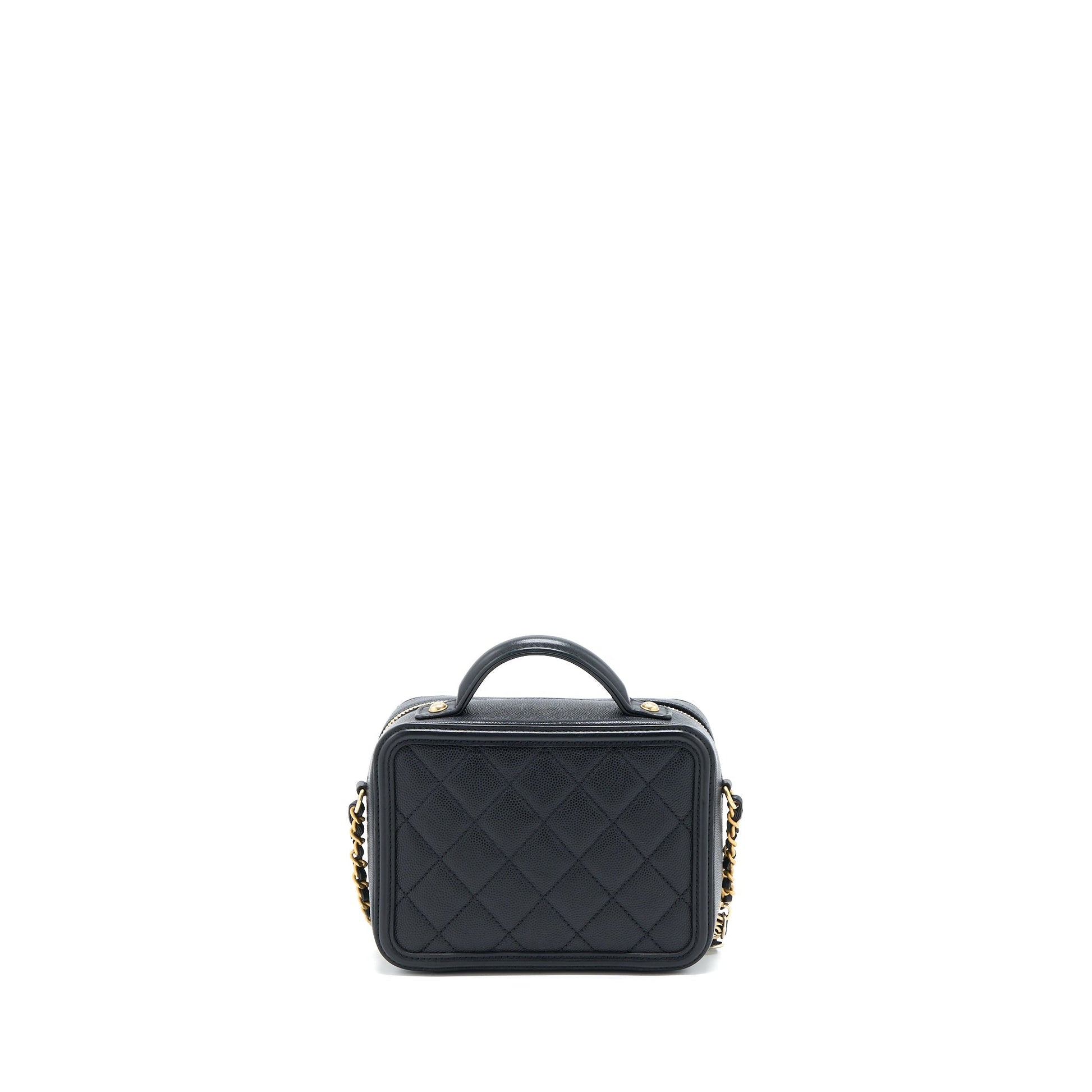 Chanel Filigree Vanity Caviar GHW Black Handbag