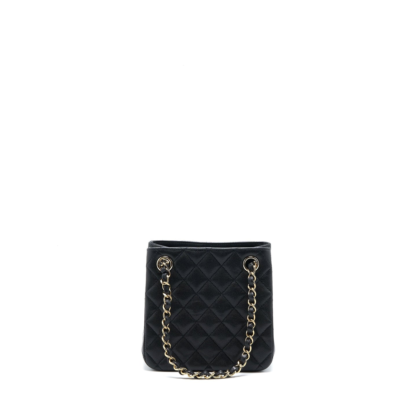 Chanel Bucket Caviar LGHW Microchip Black Tote Bag