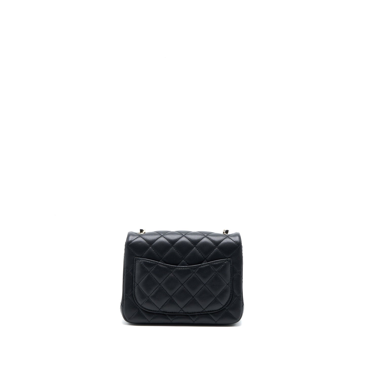 Chanel 23C Pearl Crush Square Flap Lambskin Black Shoulder Bag