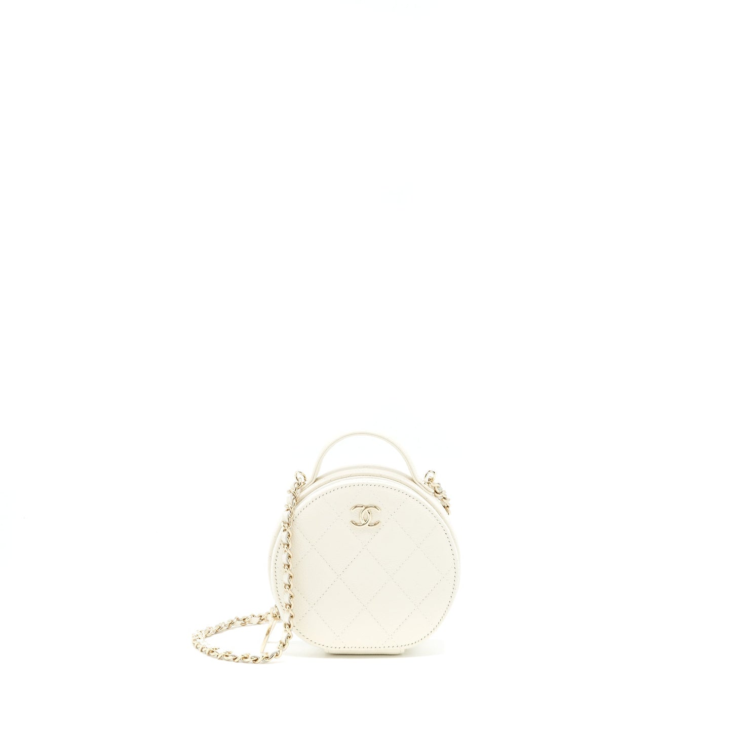 Chanel Caviar LGHW White Clutch Bag