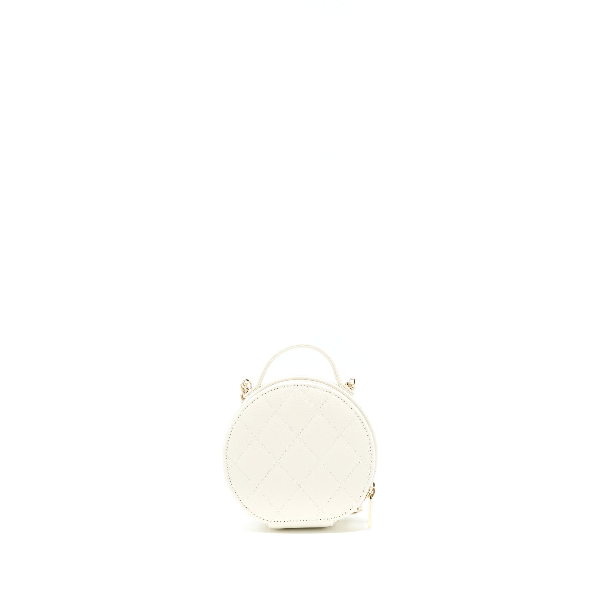 Chanel Caviar LGHW White Clutch Bag