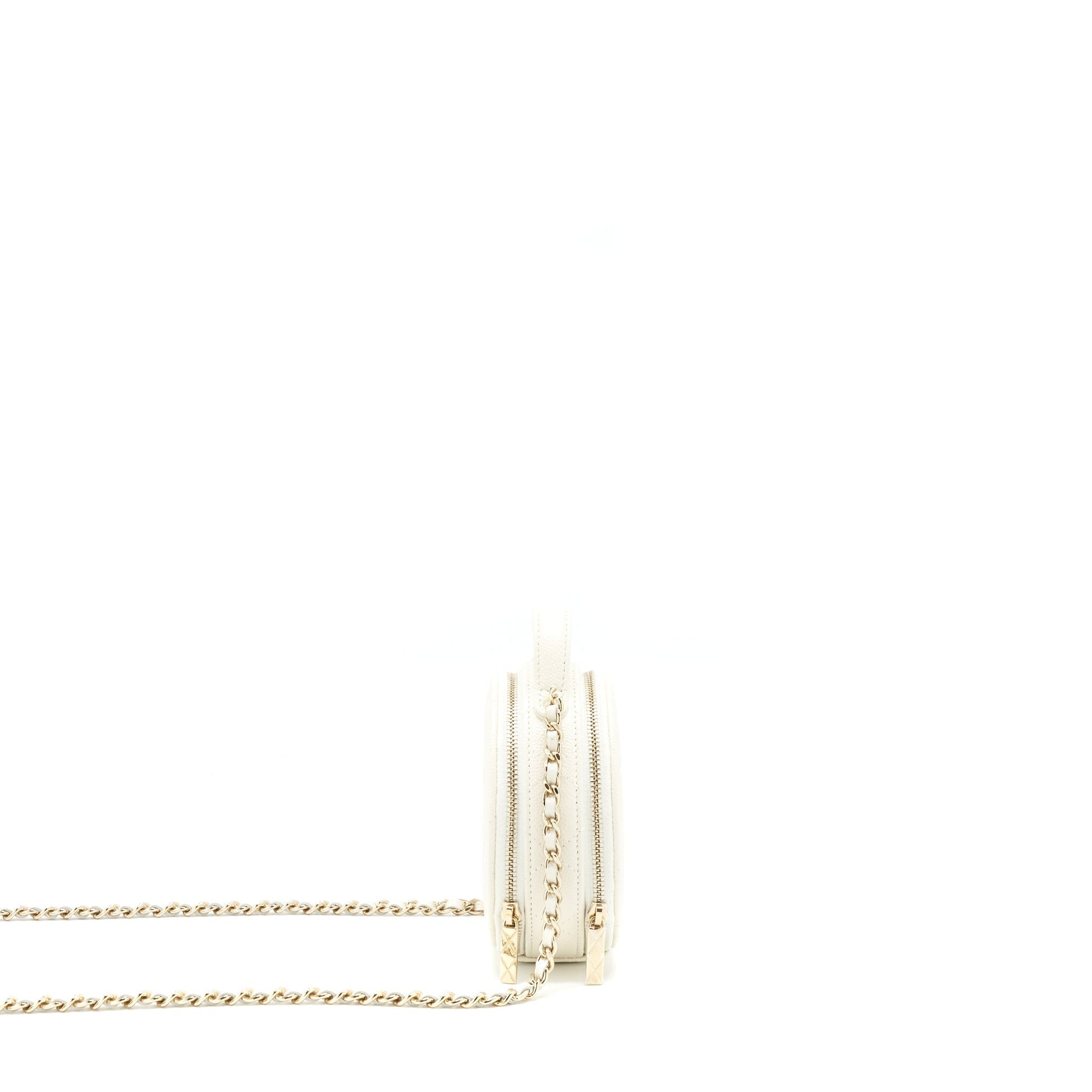 Chanel Caviar LGHW White Clutch Bag