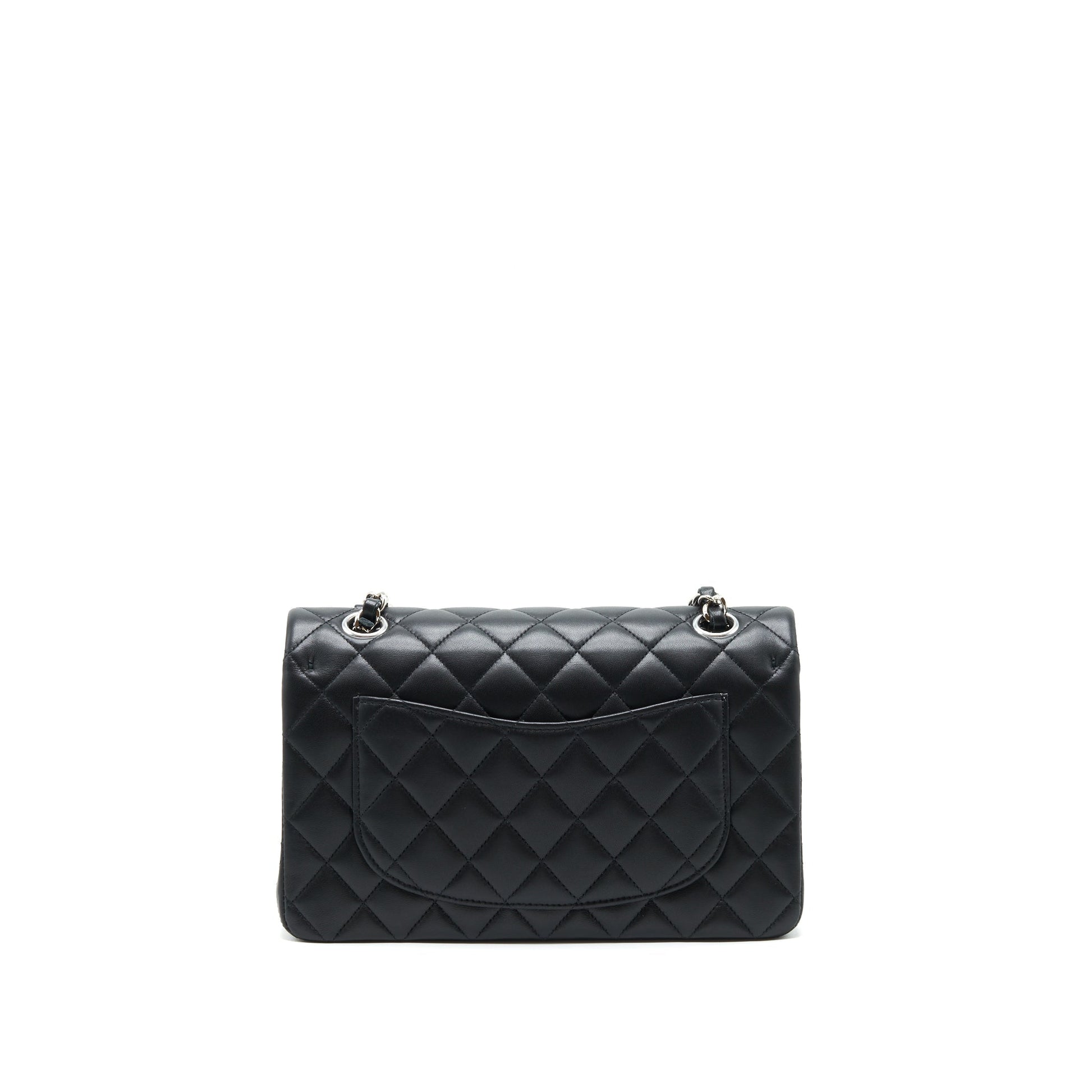 Chanel Classic Double flap Lambskin SHW microchip Black Small Shoulder Bag