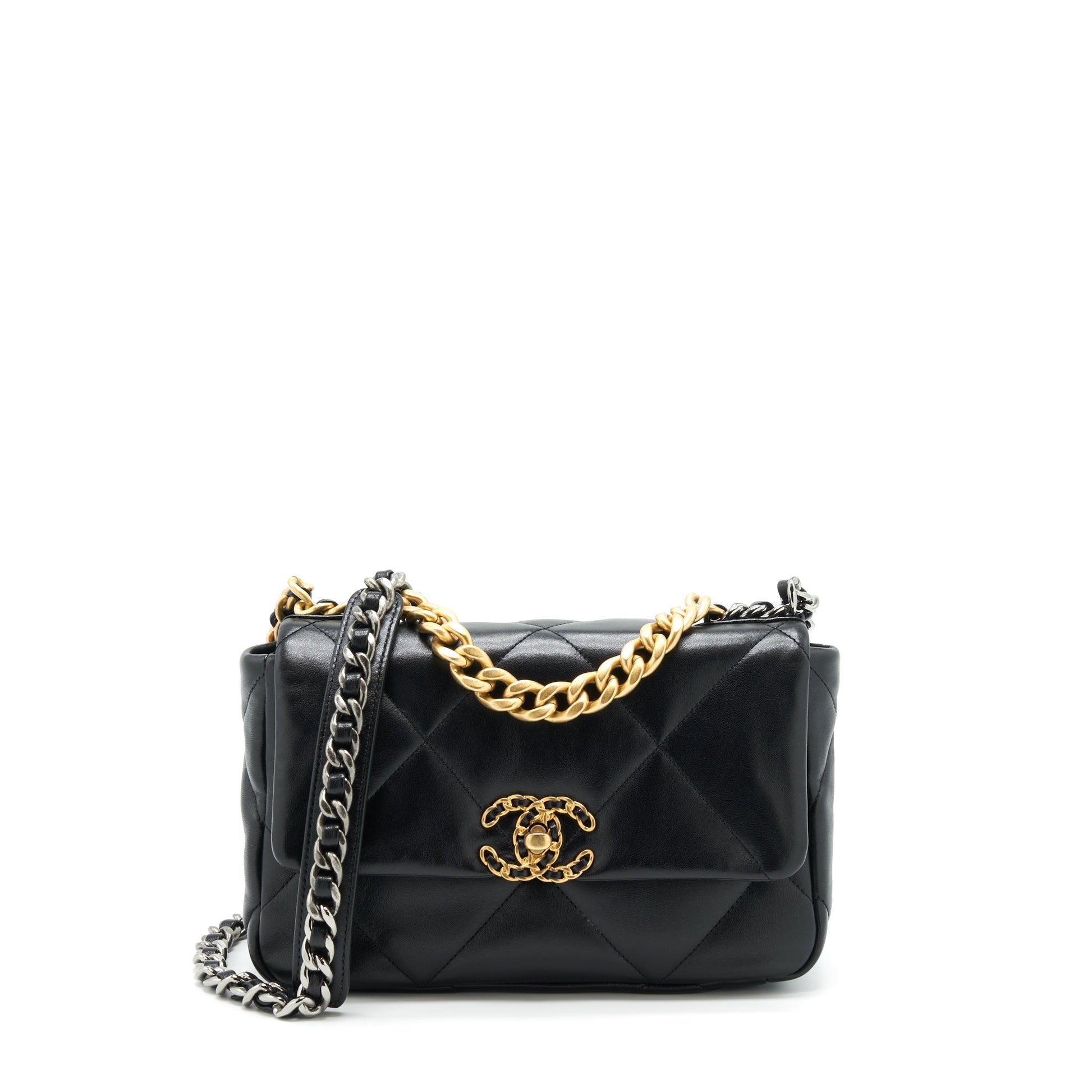 Chanel 19 Lambskin Hardware Multicolour Black Small Handbag