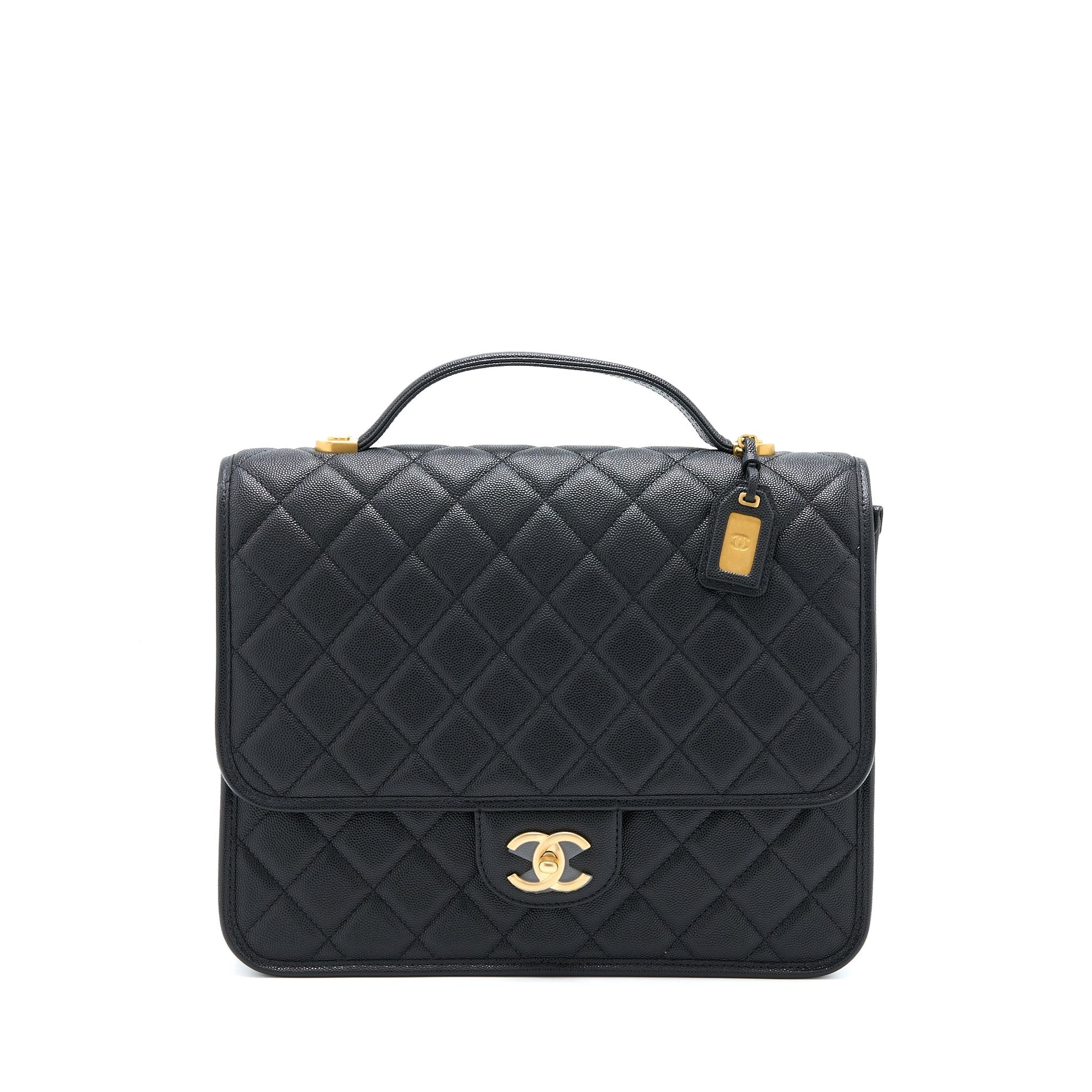 Chanel 22K Backpack Caviar Brushed GHW Microchip Black