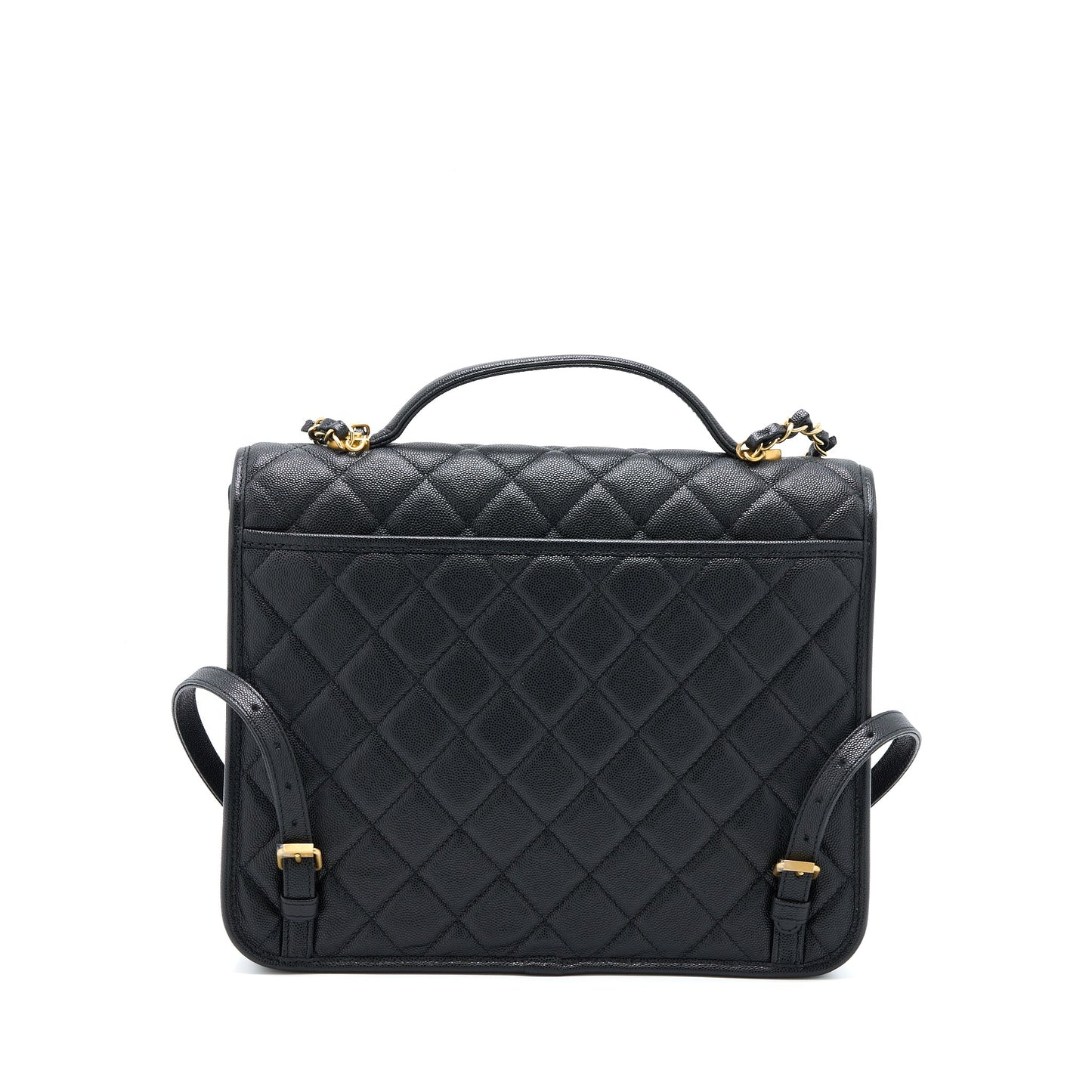 Chanel 22K Backpack Caviar Brushed GHW Microchip Black