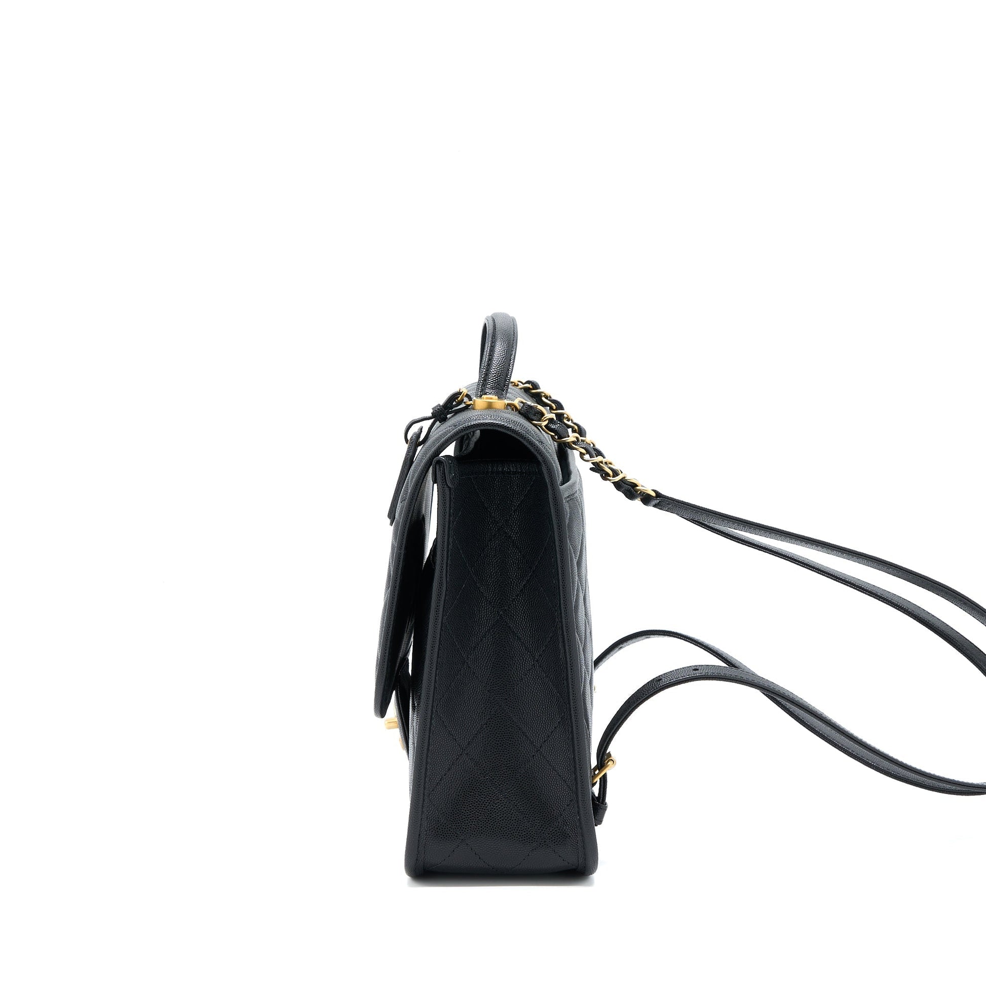 Chanel 22K Backpack Caviar Brushed GHW Microchip Black