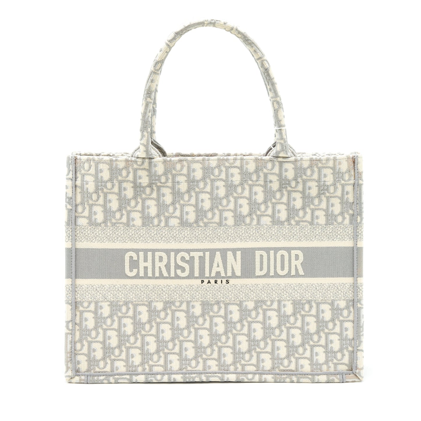 Dior Book Tote Grey Oblique Embroidery Handbag Medium Tote Bag