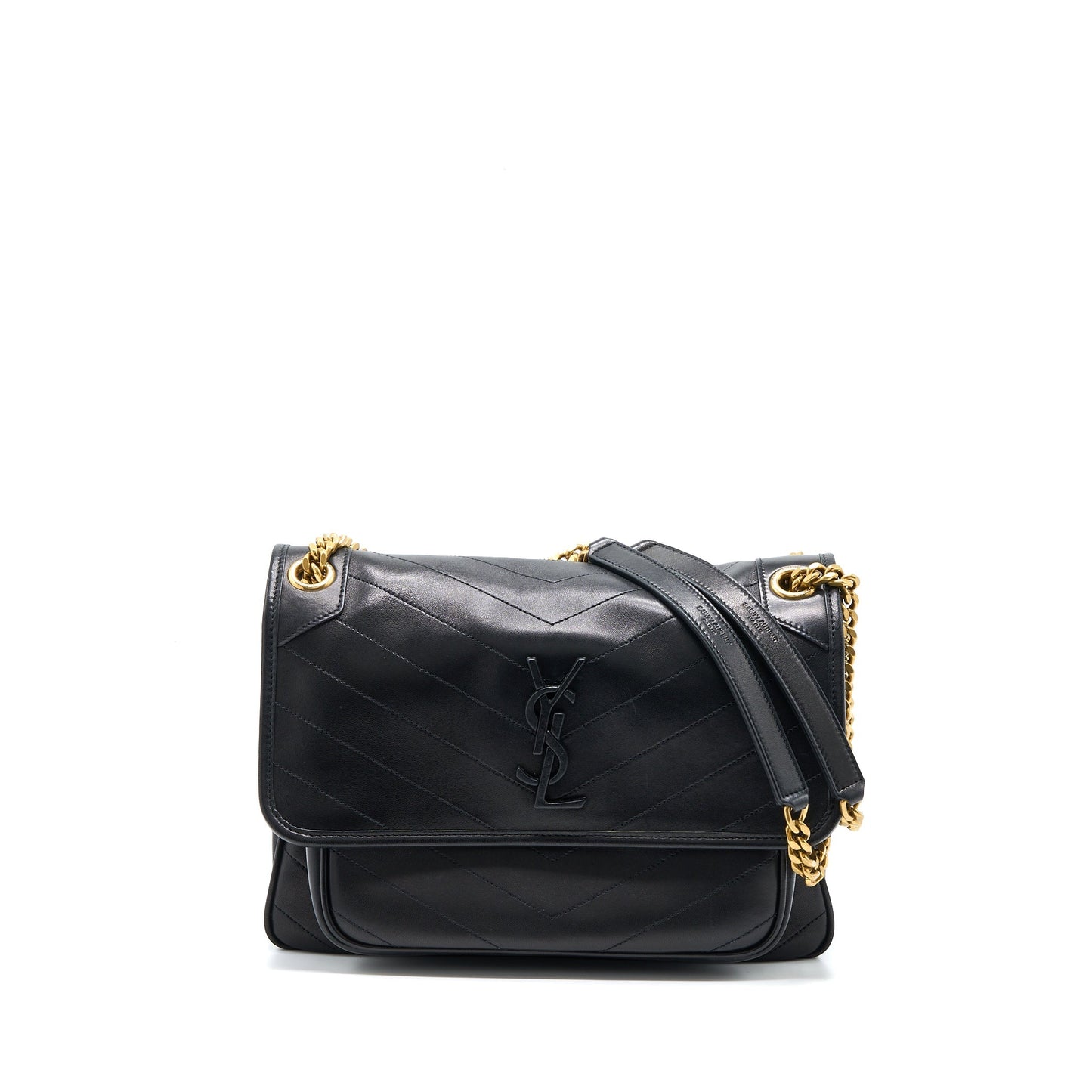 YSL Saint Laurent Saint Laurent Niki Purse Lambskin Travel Bag Black Medium